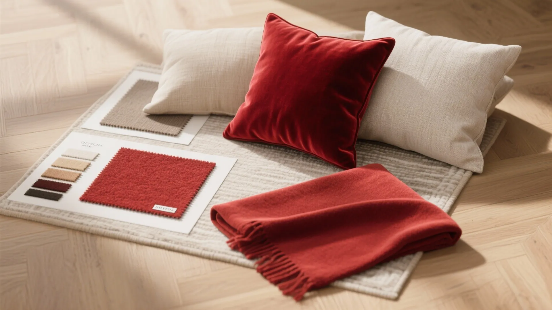 5. Red Accents and Textiles