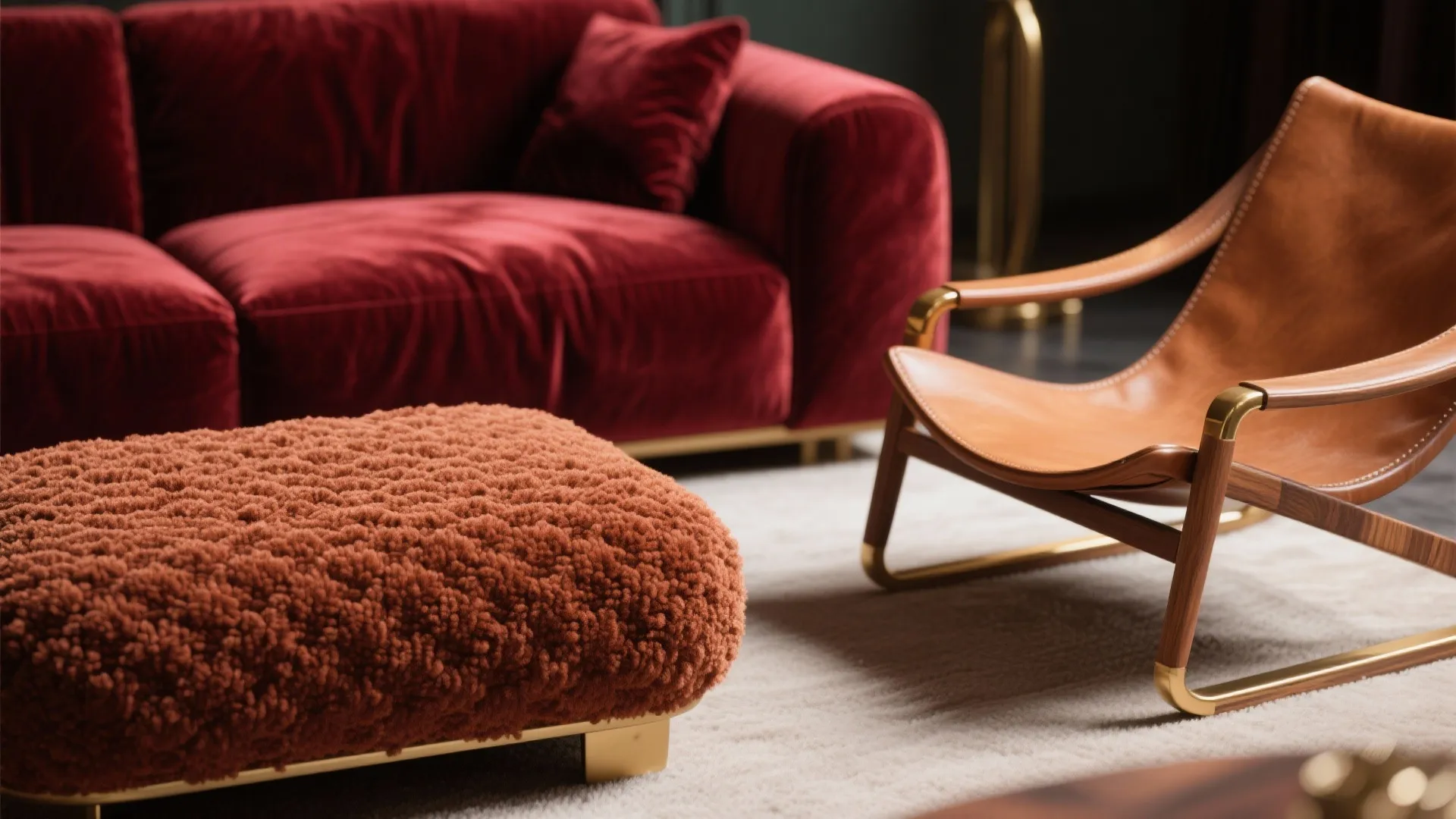 Velvet, Leather, and Bouclé: Touchable Reds