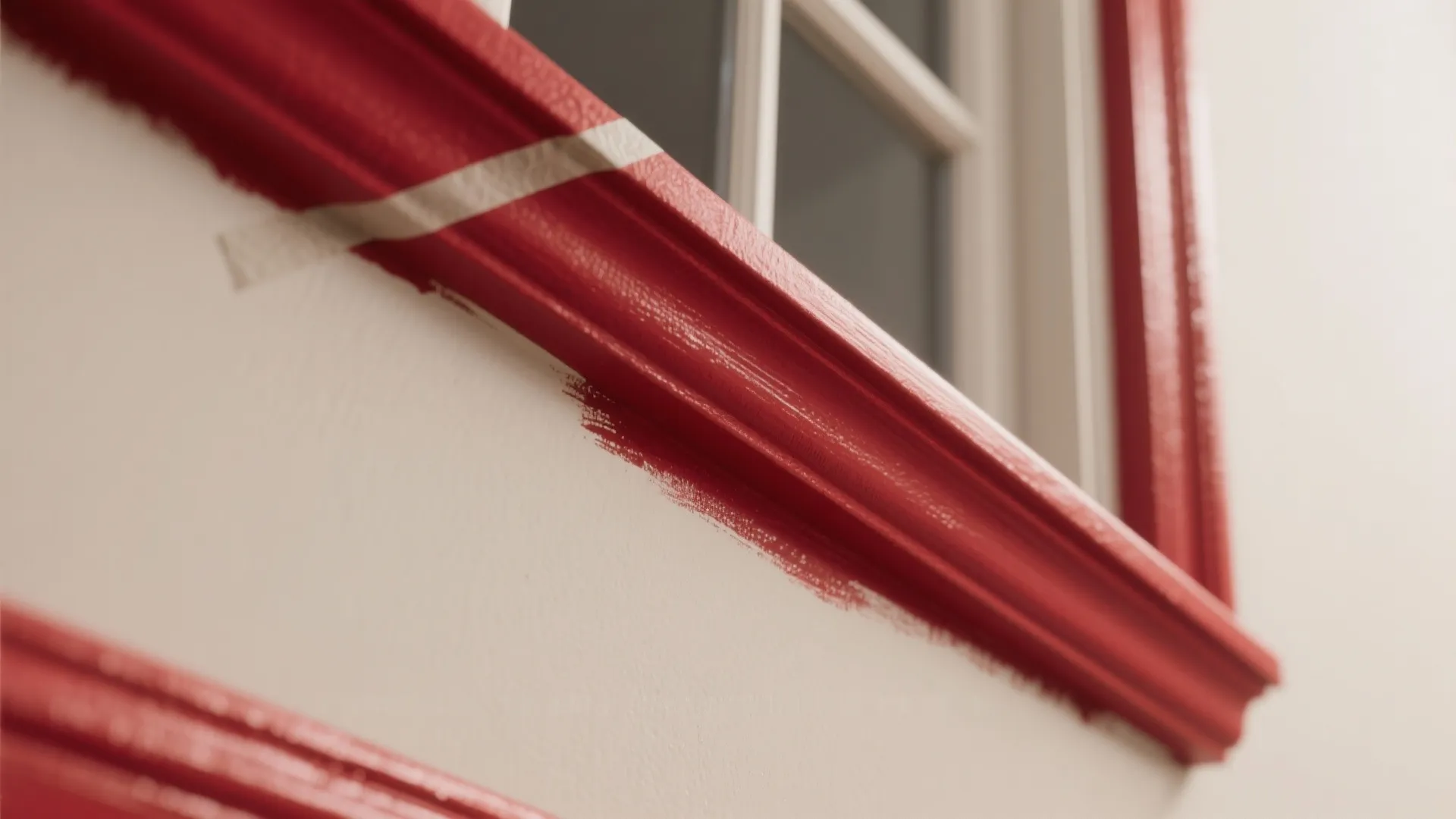 2. Red trim instead of full walls