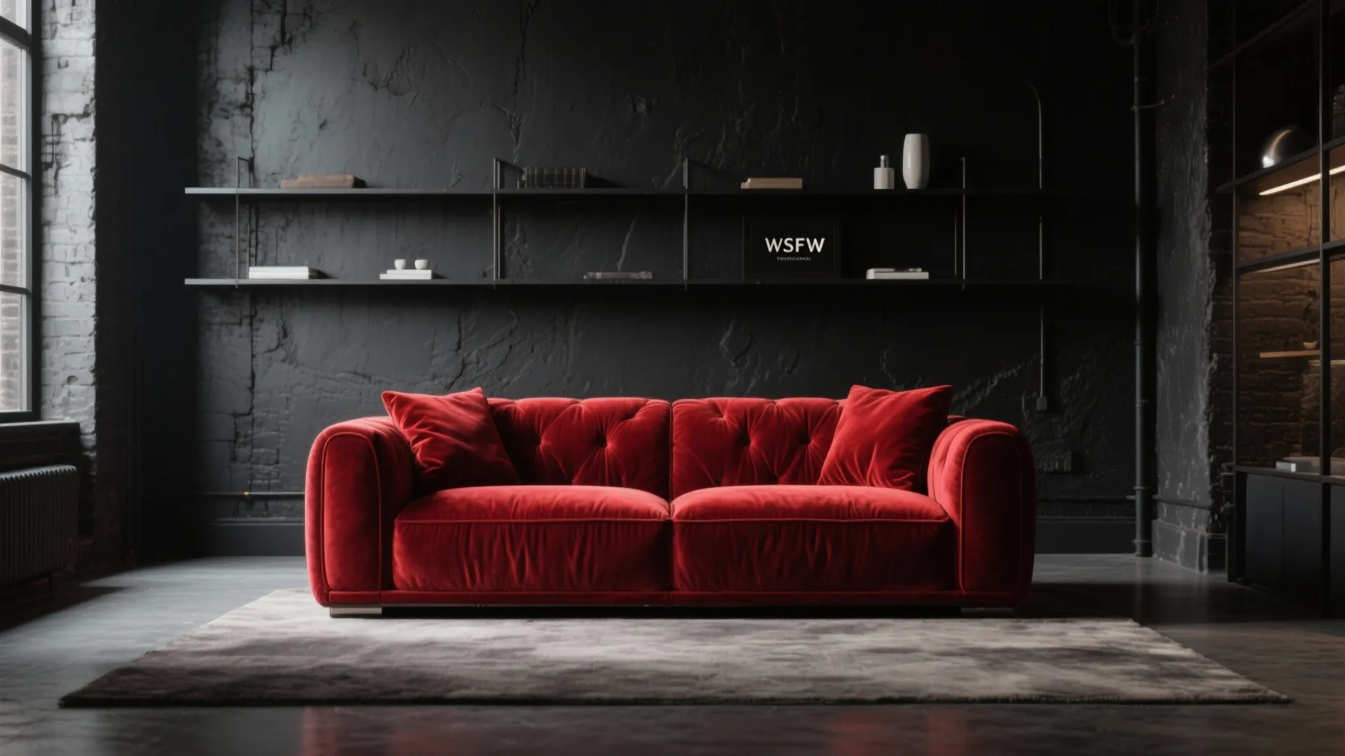 Red Velvet Sofa as a Focal Point