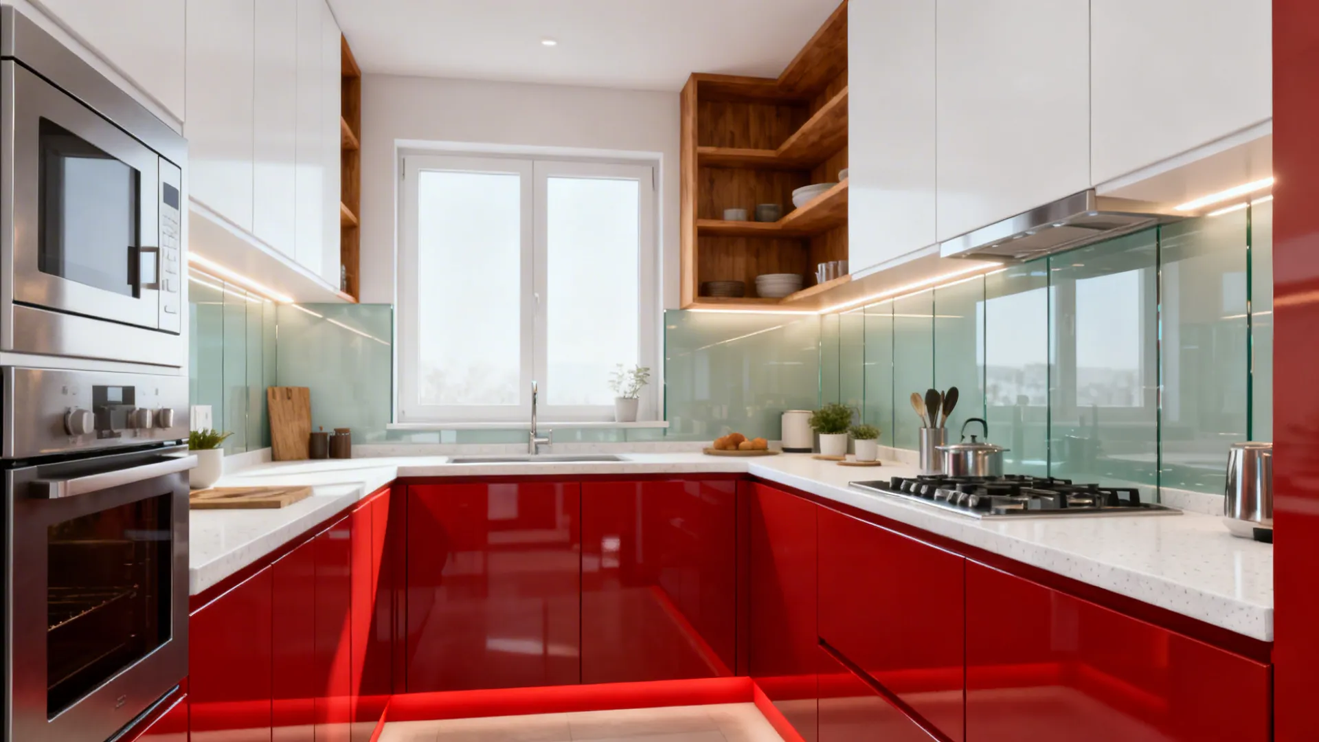 5 Red and White Kitchen Cabinet Ideas