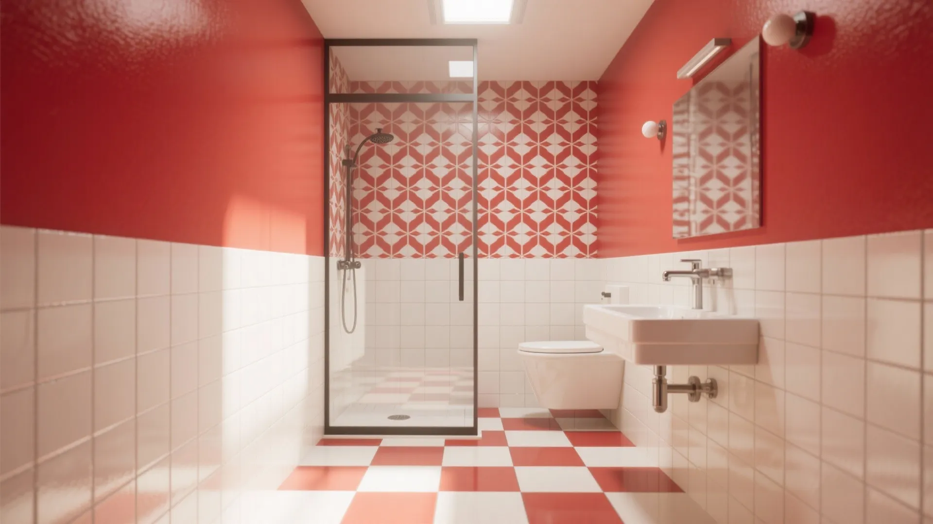 Red-And-White Patterns For Airy Balance