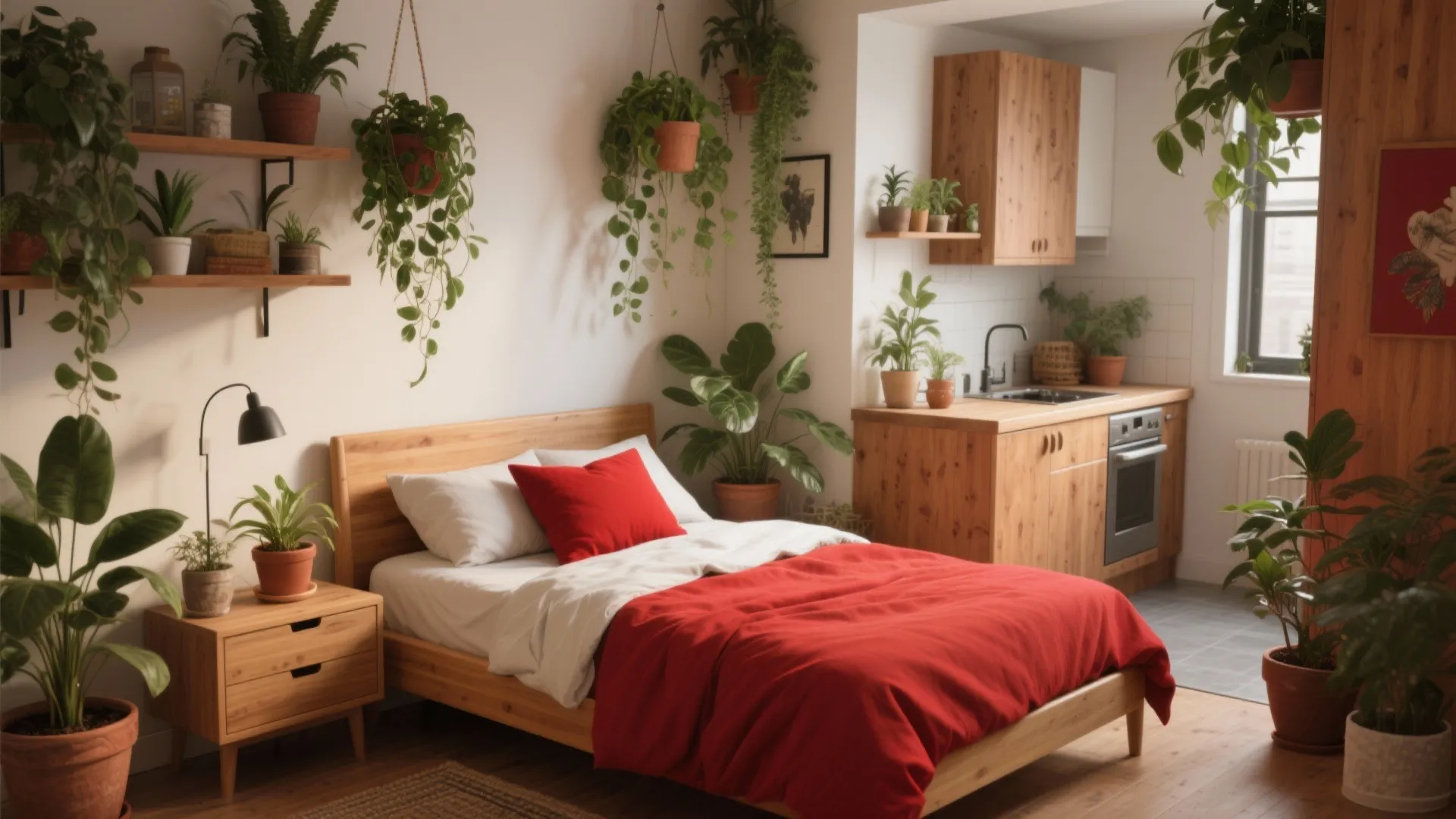 4. Red, Wood and Green — A Natural Trio