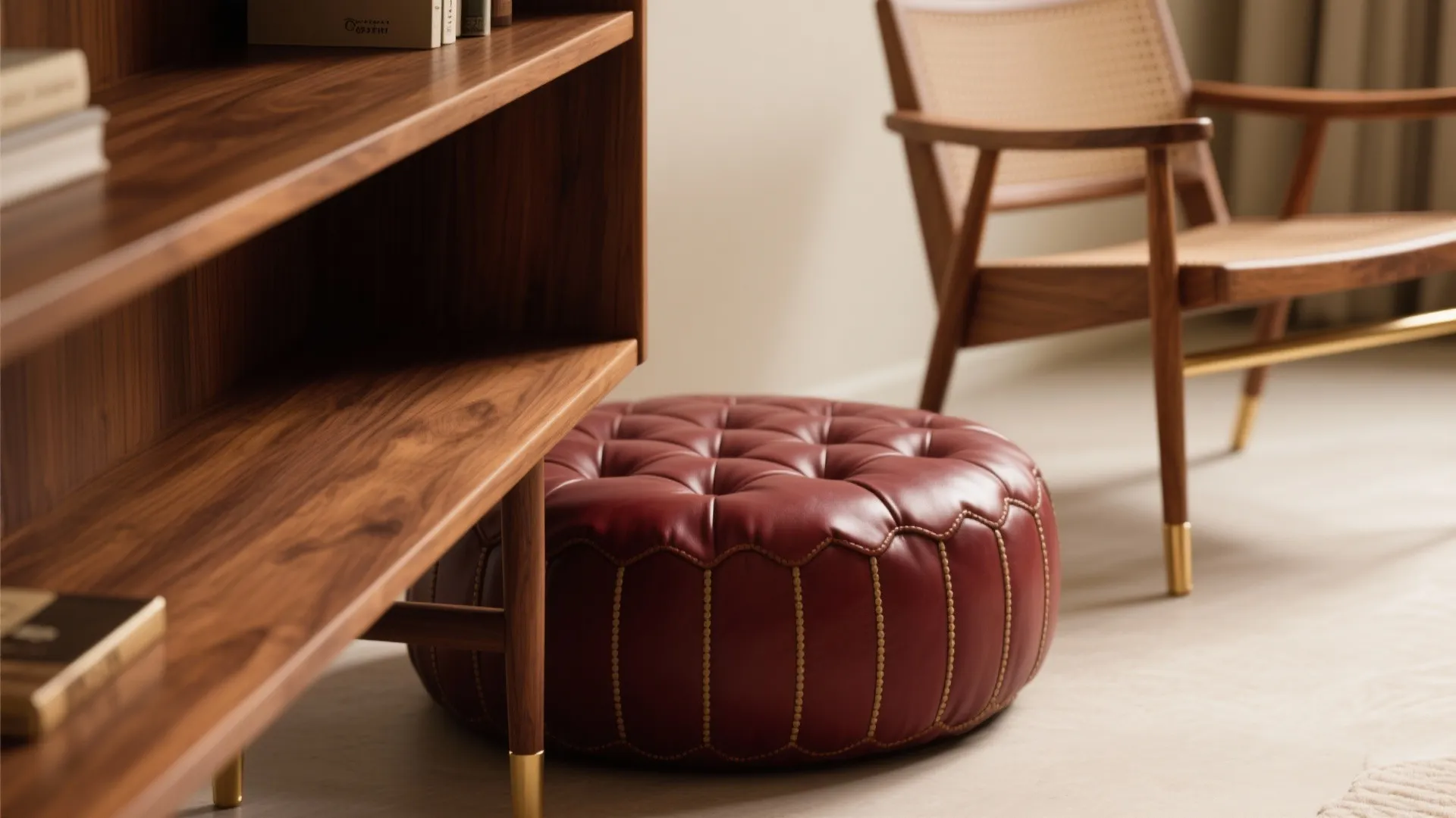 Red plus wood: mid-century warmth