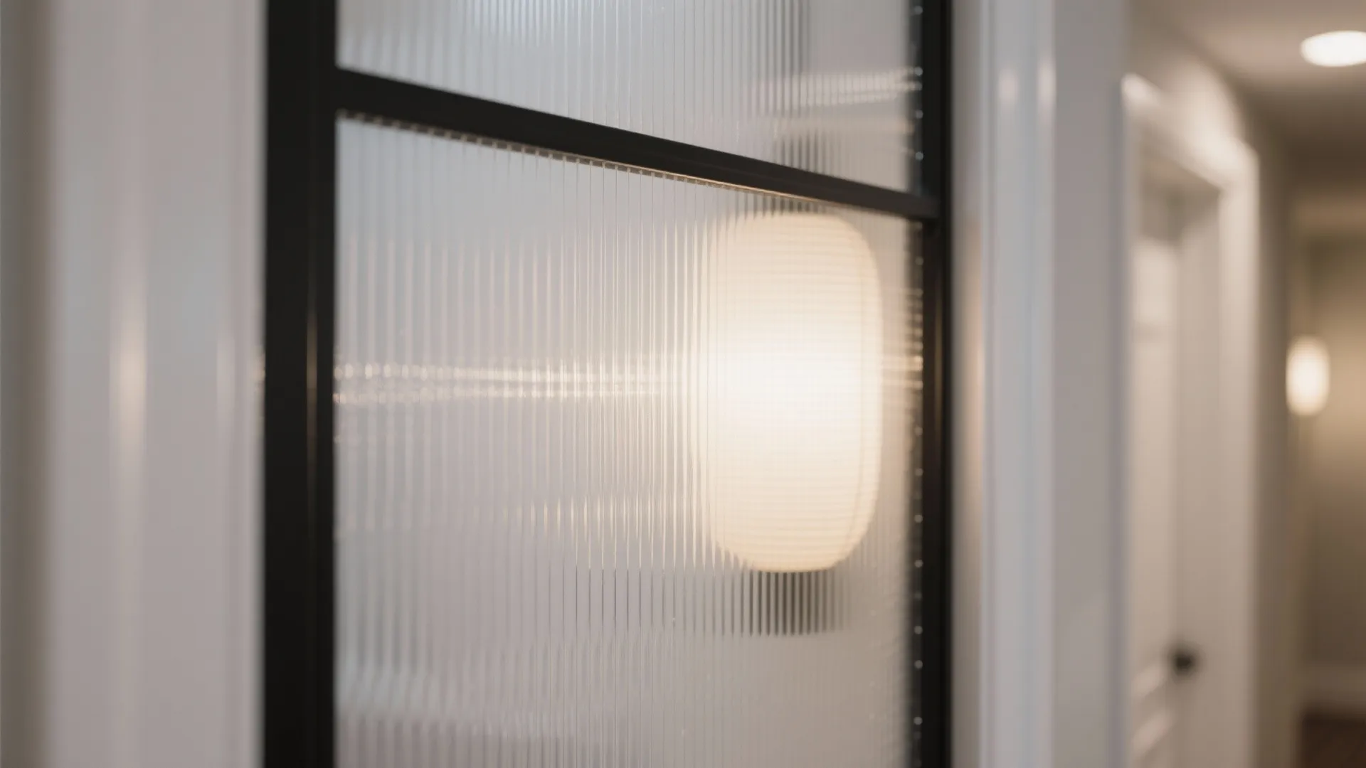 Frosted and reeded glass for privacy with glow