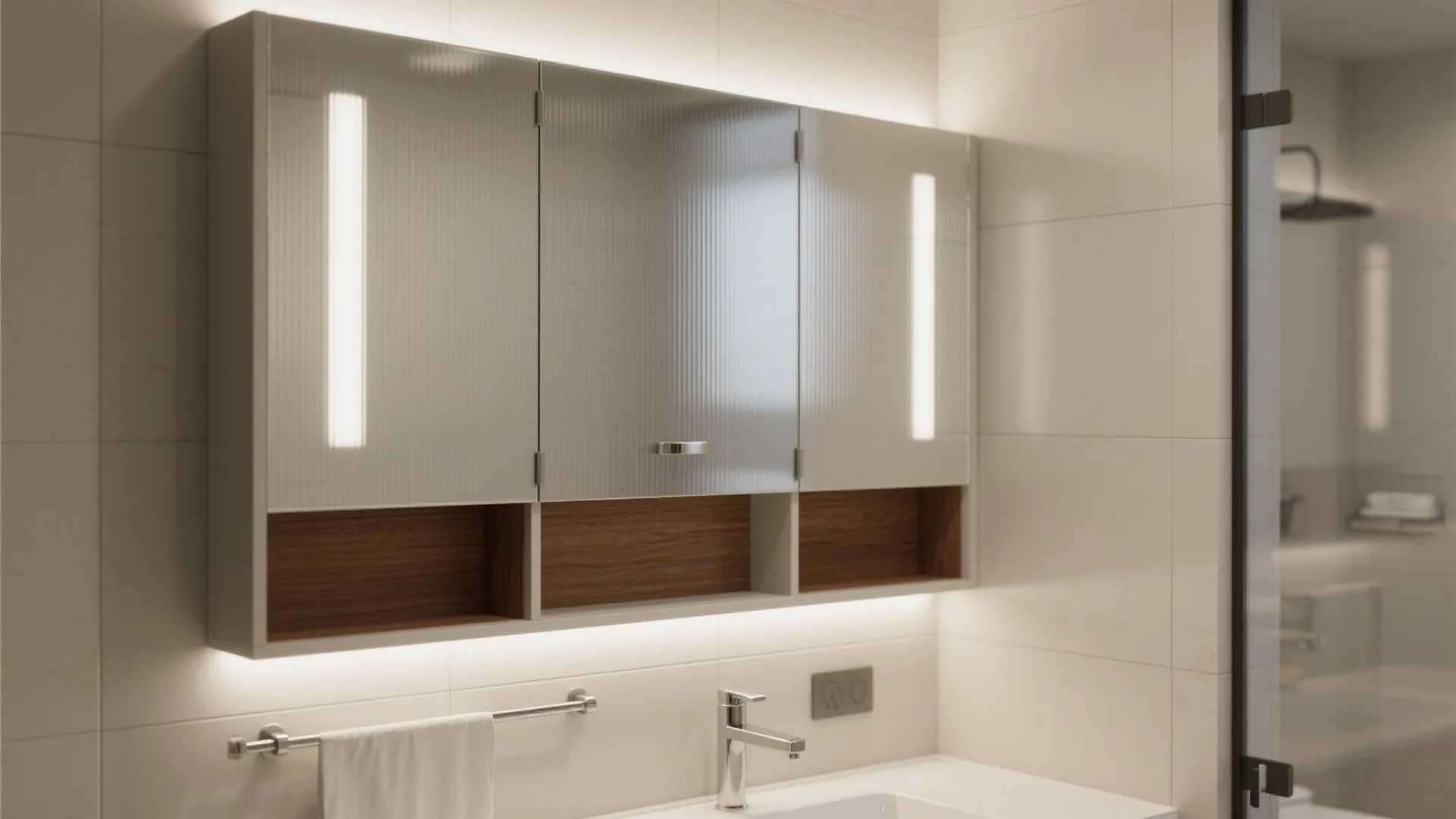 Glass-front wall cabinet for airy storage