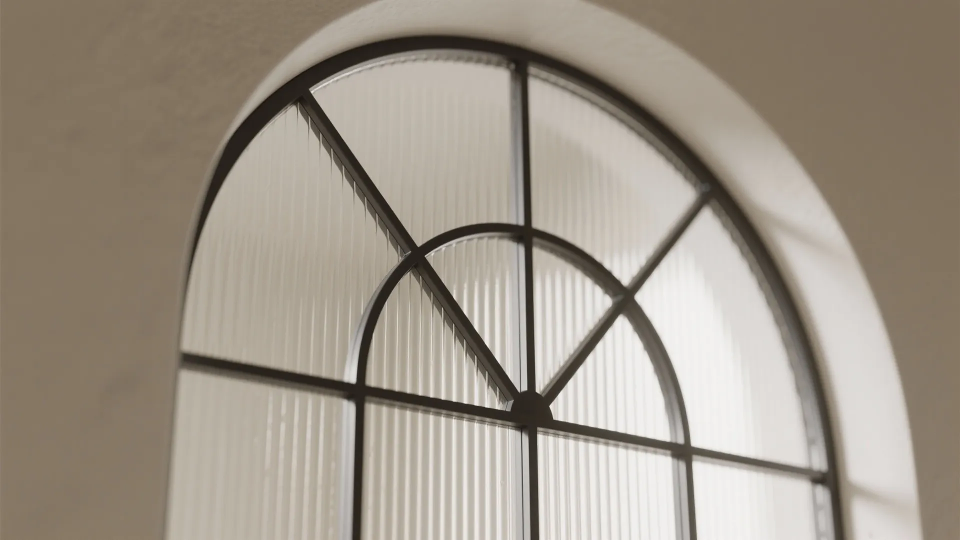Arched transom with glass for borrowed light