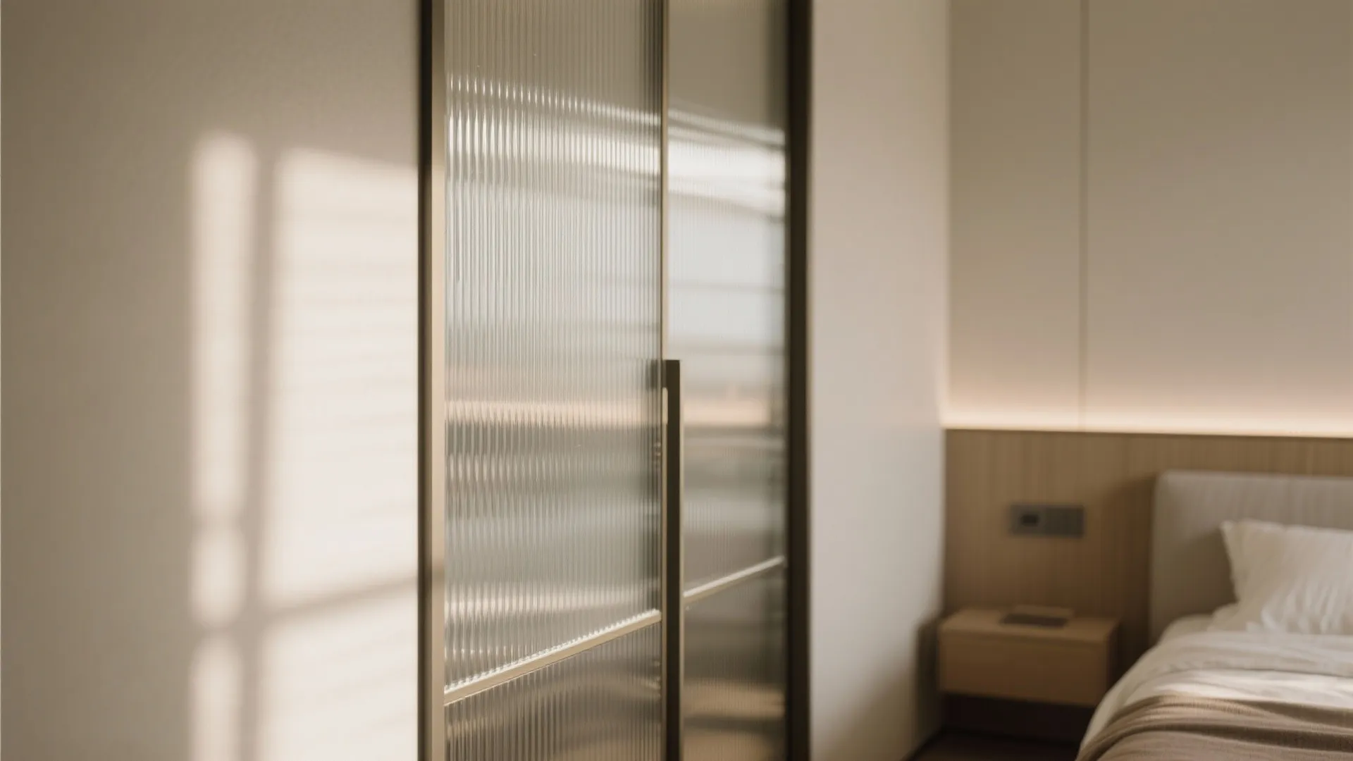 Glass accents and light-reflecting surfaces to open the room