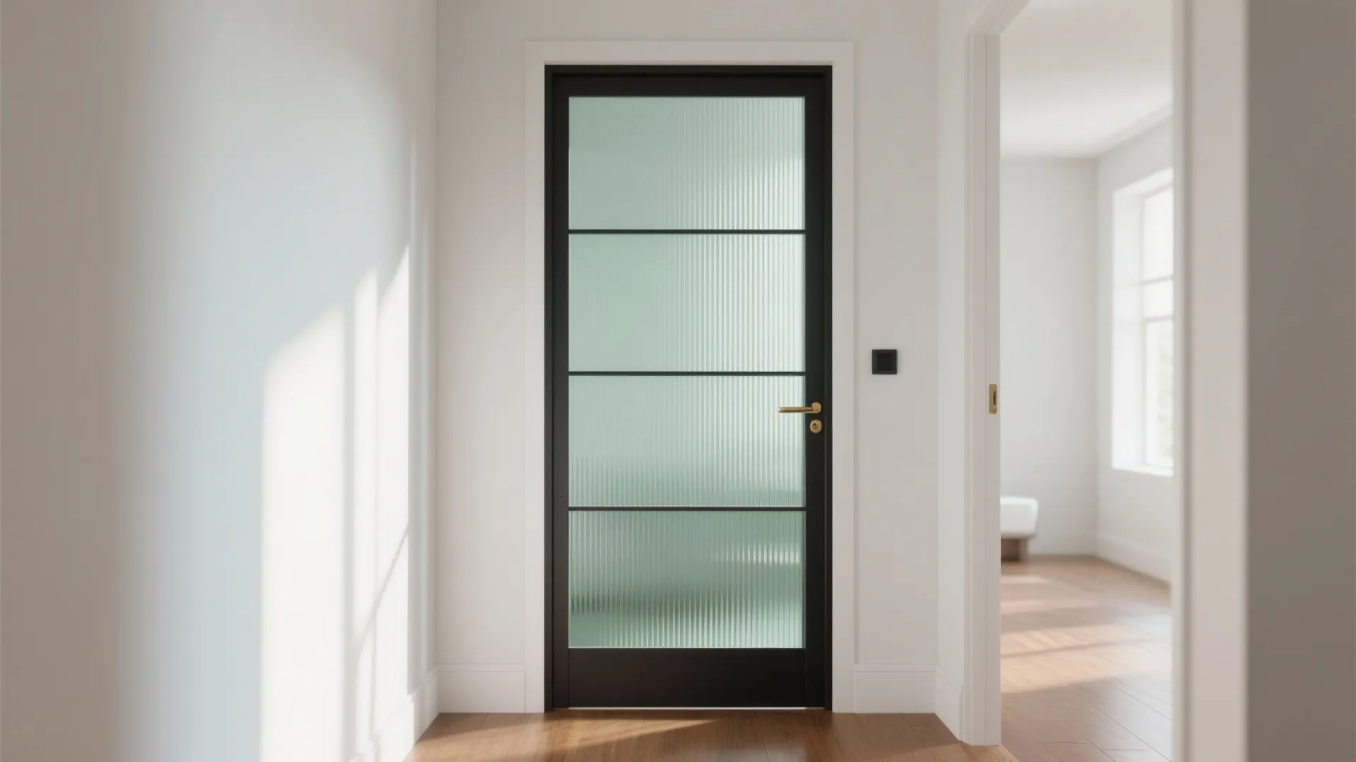 Reeded/Fluted Glass Door to Borrow Light