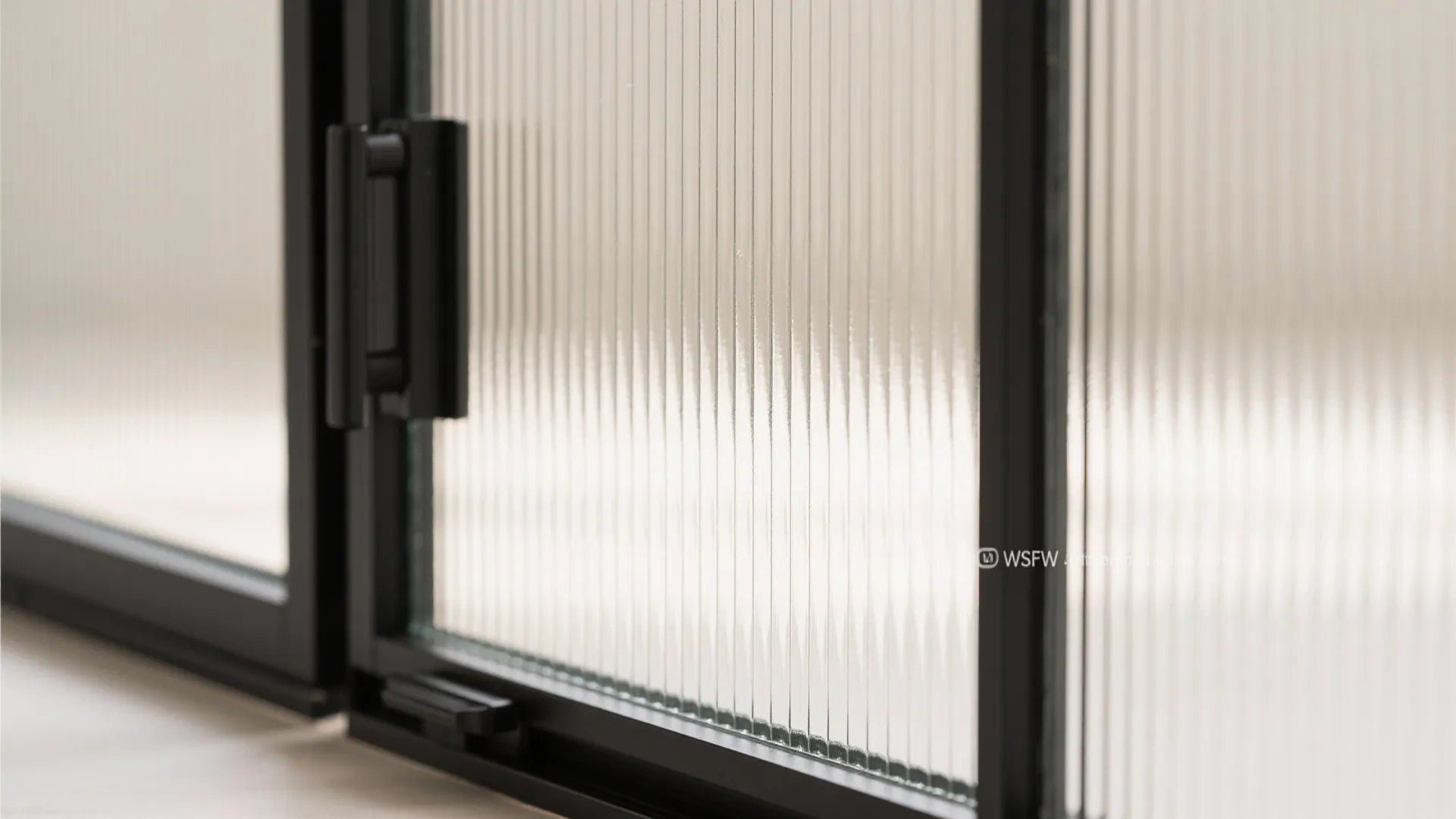 1) Minimal framed glass door with privacy laminate