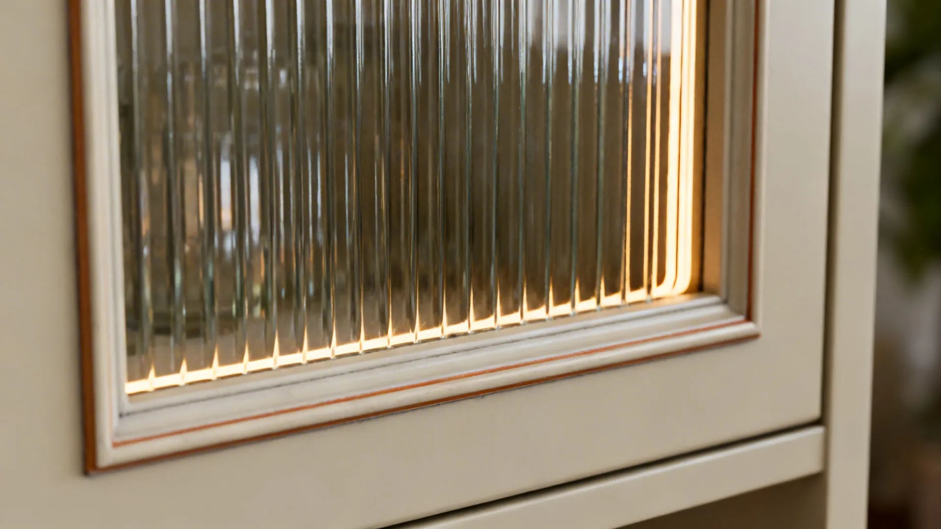 Glass and Fluted Inserts: Lightness Without Full Open Shelving