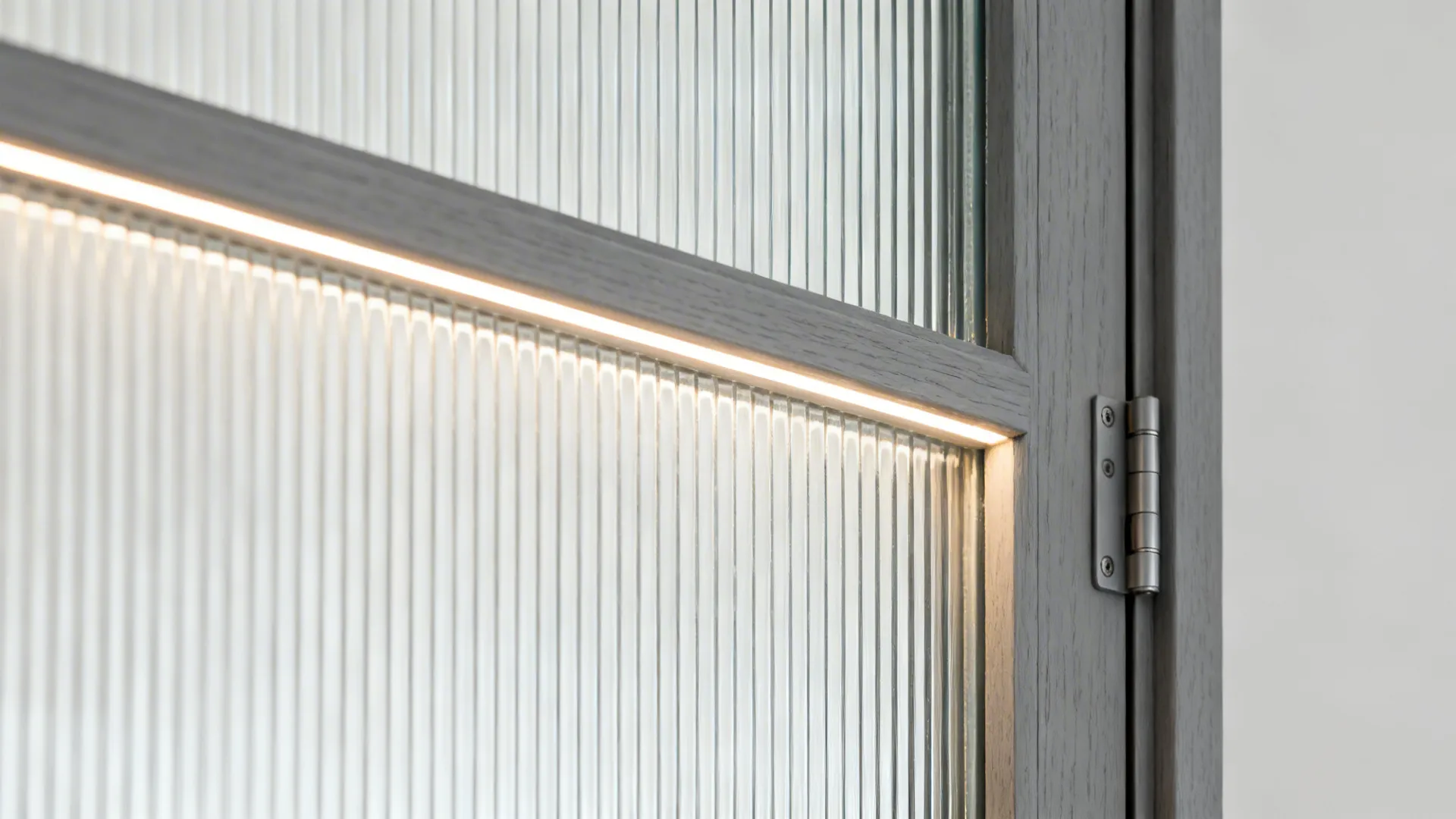 Glass-Front Gray Wardrobes for Visual Lightness