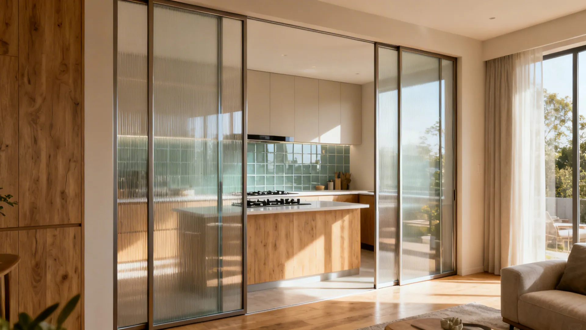 Glass elements to keep it airy (without losing separation)