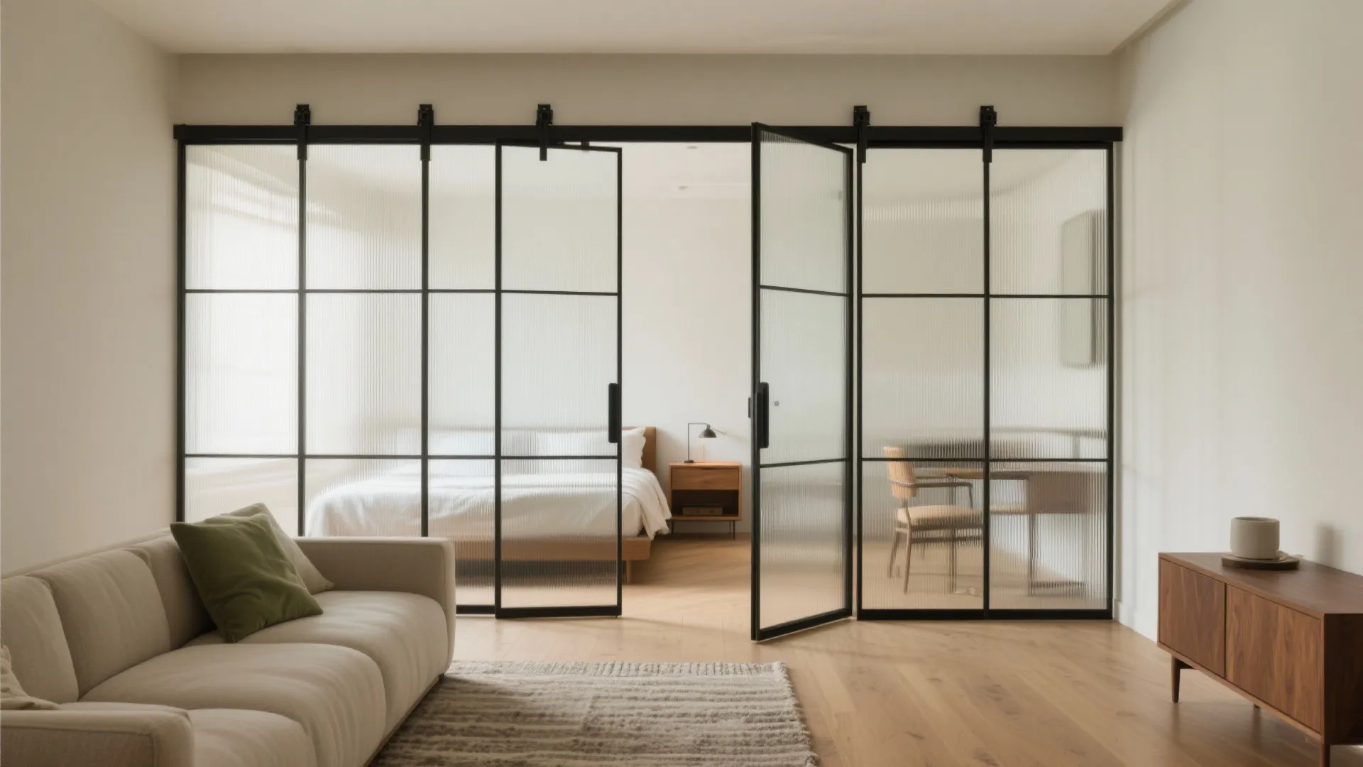 Sliding Partitions for a Flex Bedroom-Study