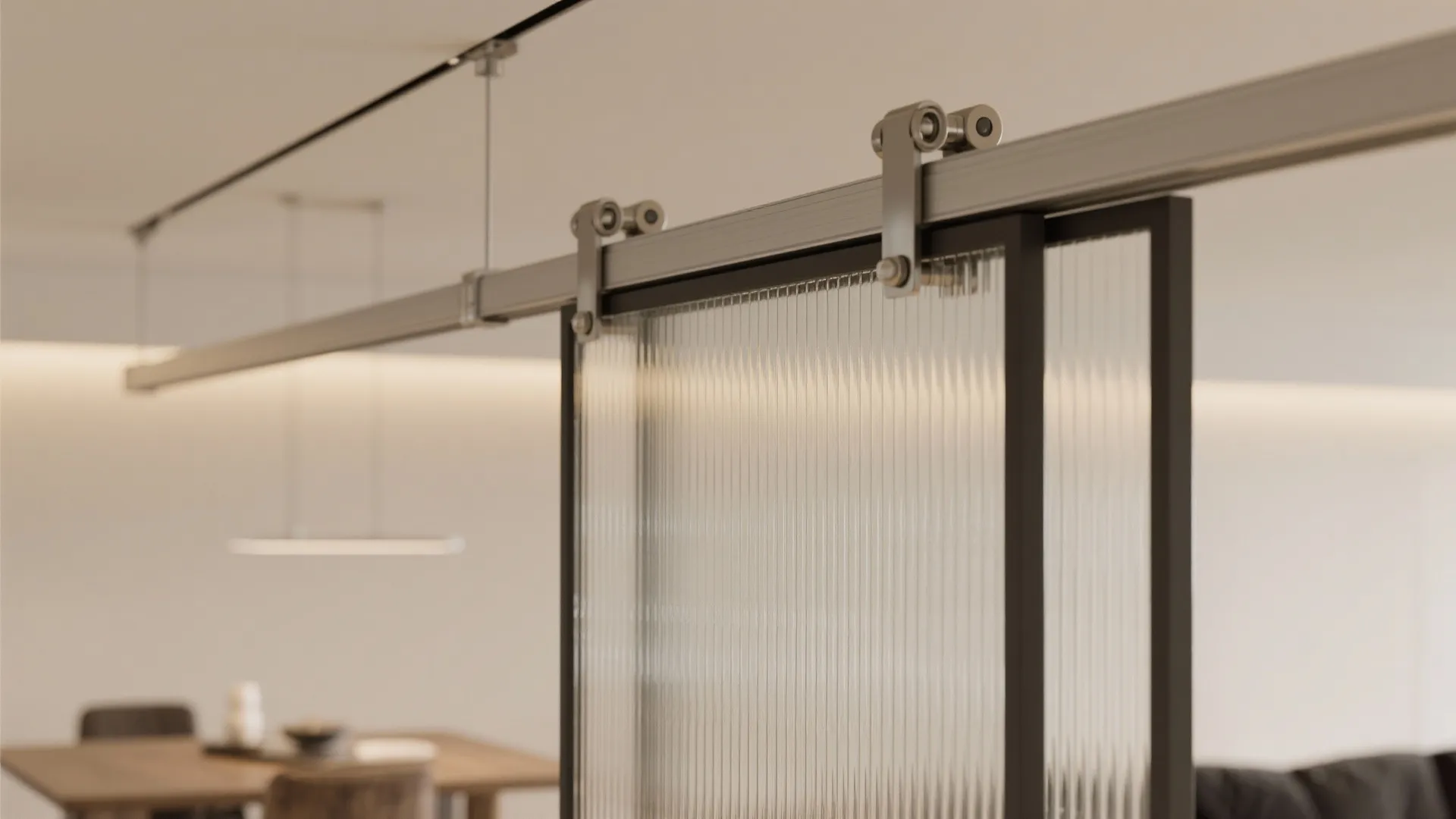 1) Sunlit Living-Dining with Sliding Partitions