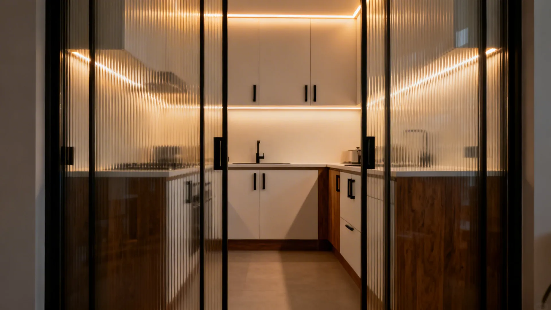 4) Reeded or Frosted Glass for Privacy with Glow