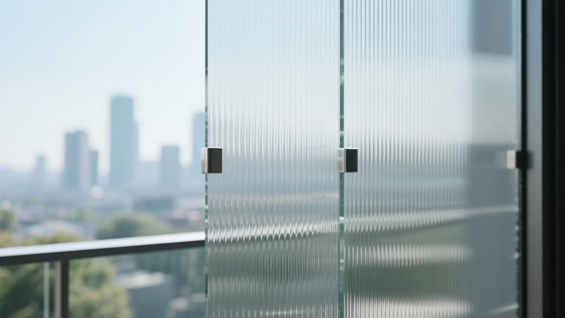 Frosted or Reeded Glass Zones for Privacy and Shade