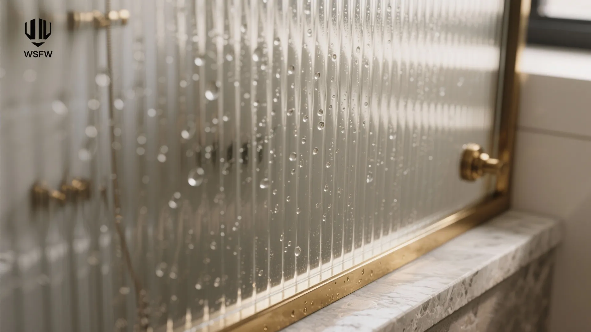 A luminous bath with a discreet glass partition