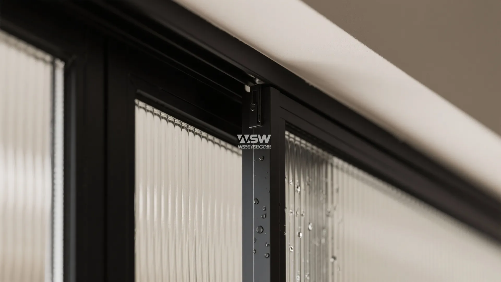 Matte Black Aluminum Frame + Reeded Glass