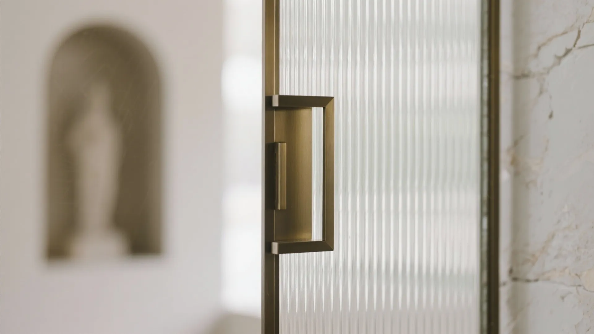 Reeded Glass Pocket Door