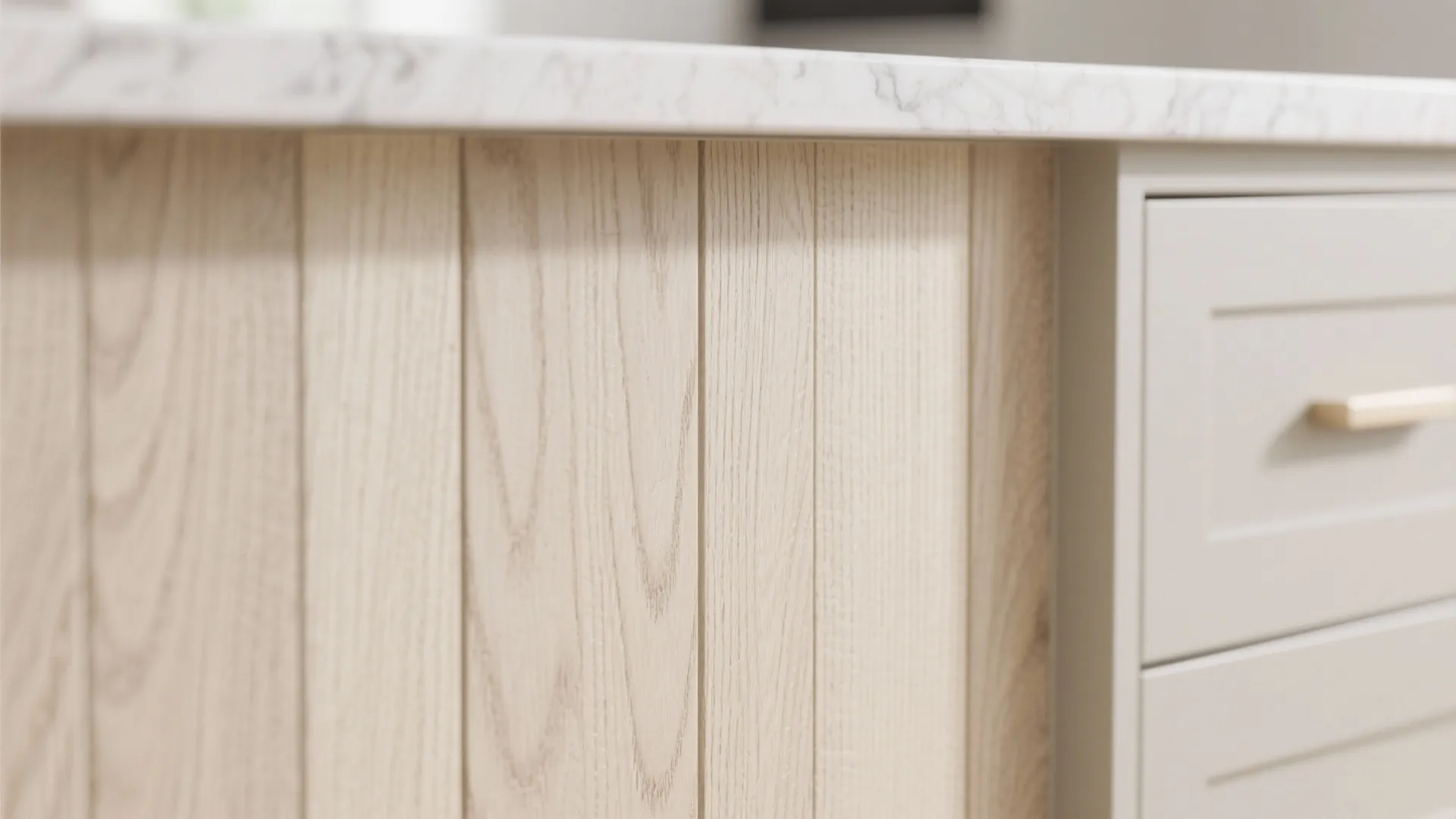 Warm Wood Accents, Not Heavy Cabinets