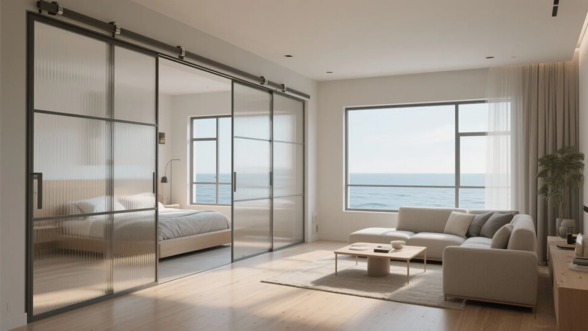 Sliding partitions for privacy without losing light