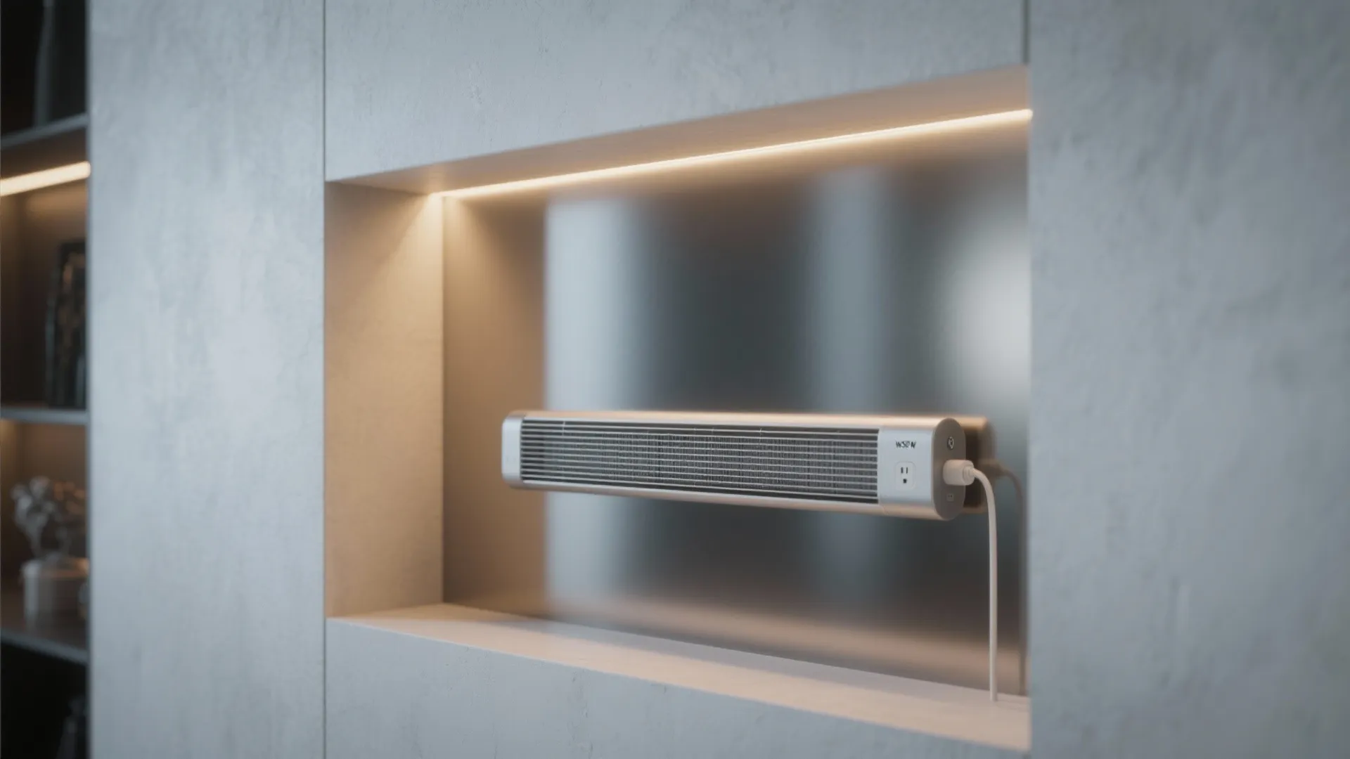 4. Slim vertical alcove with reflective back