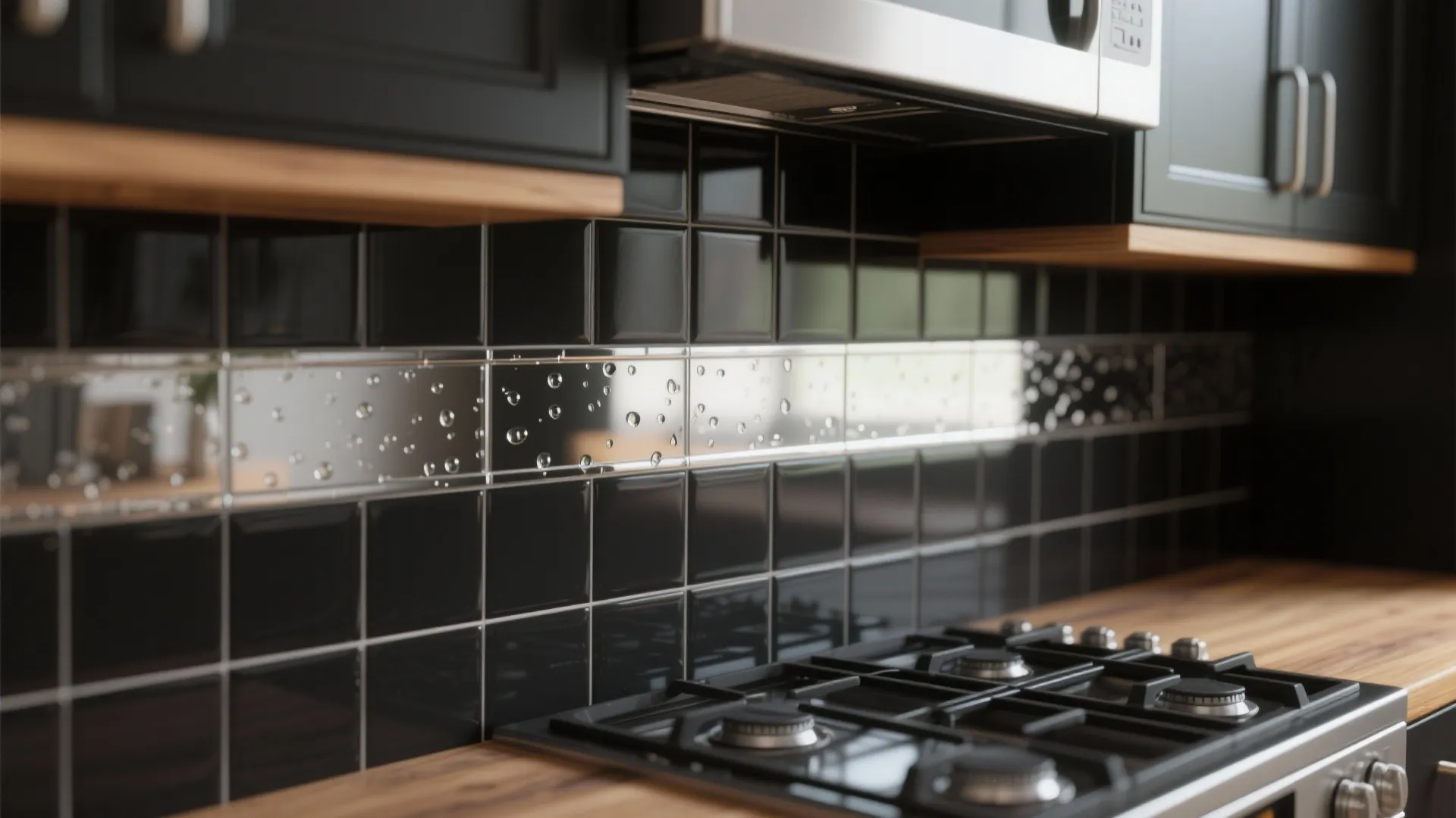 2. Keep the backsplash reflective but not flashy