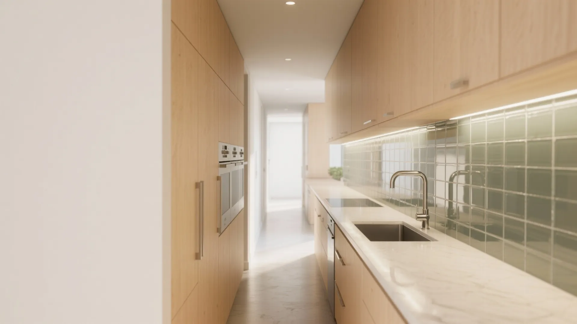 3. Light Colors, Reflective Backsplash