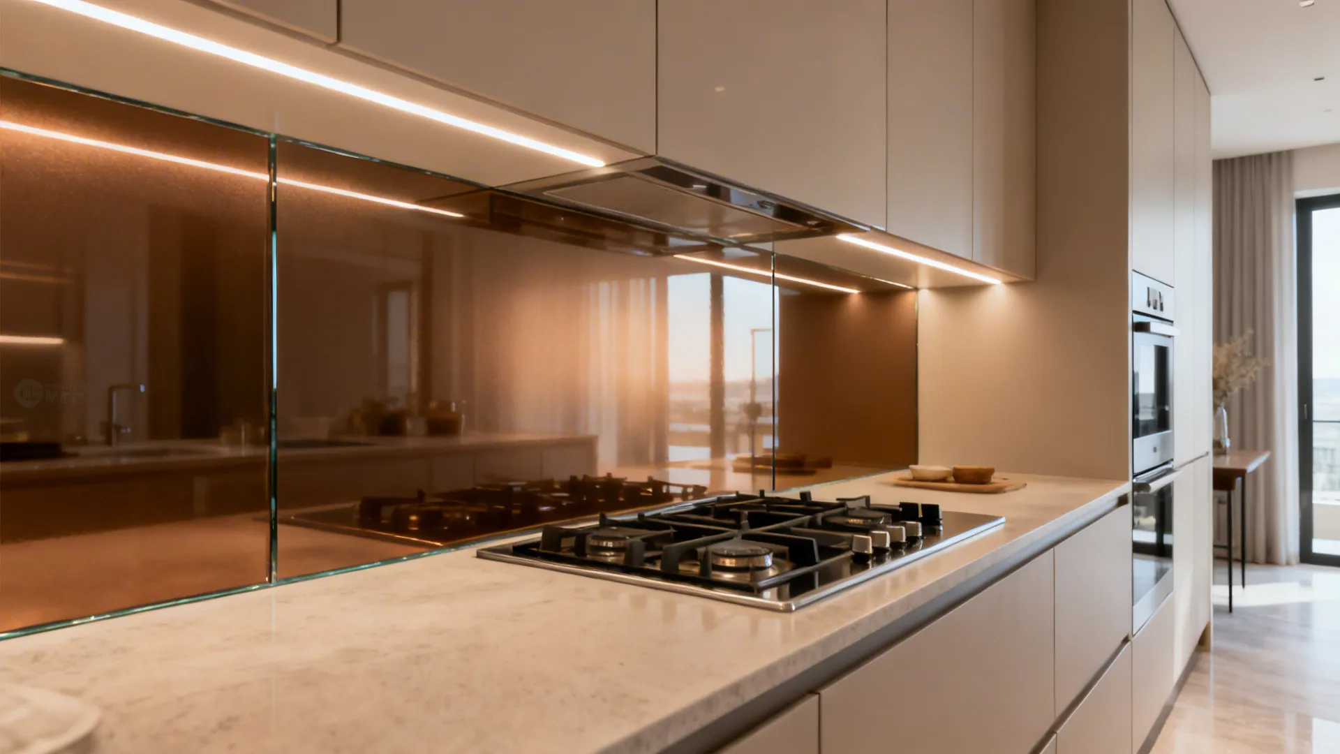 Reflective Backsplash as Light Sculpture