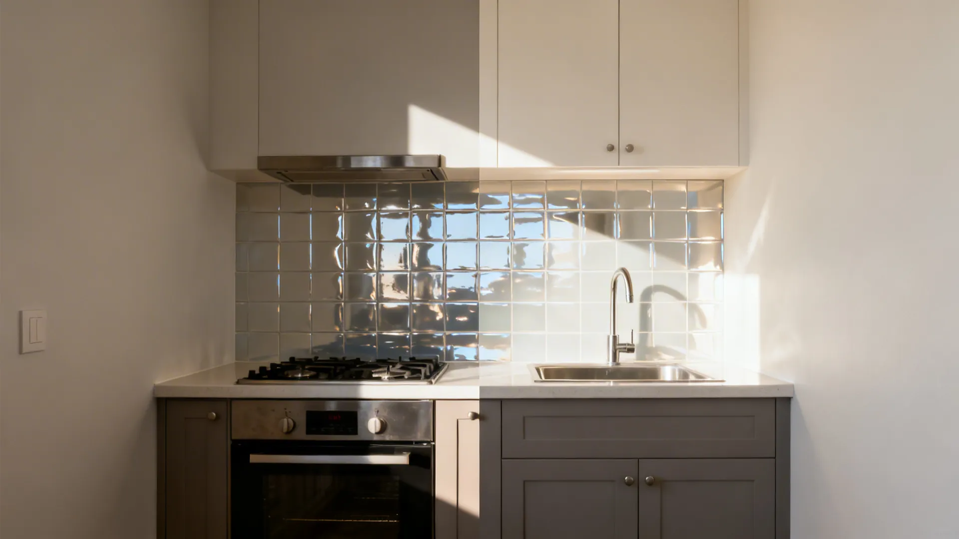 High-impact paint, peel-and-stick, and a reflective backsplash