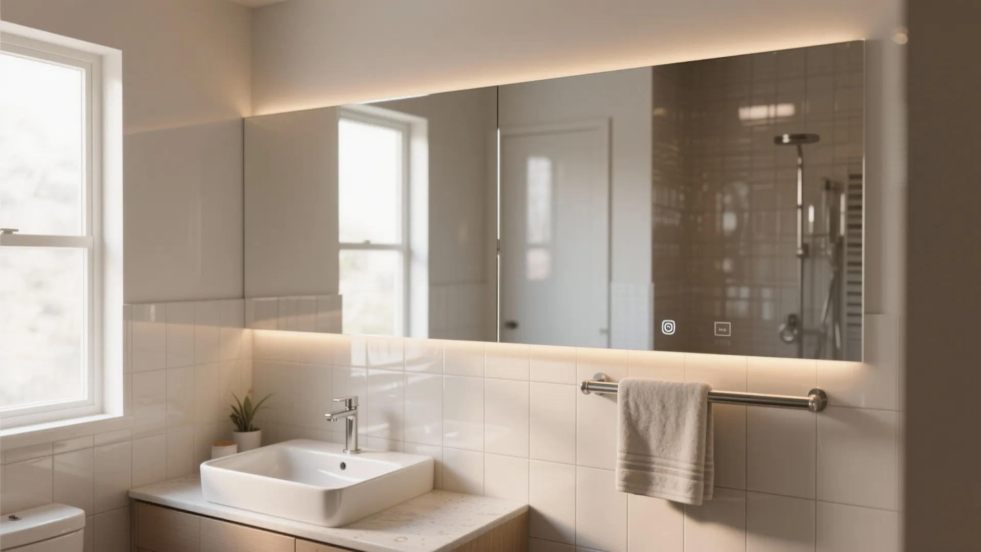 1. Light, reflective surfaces to open the space