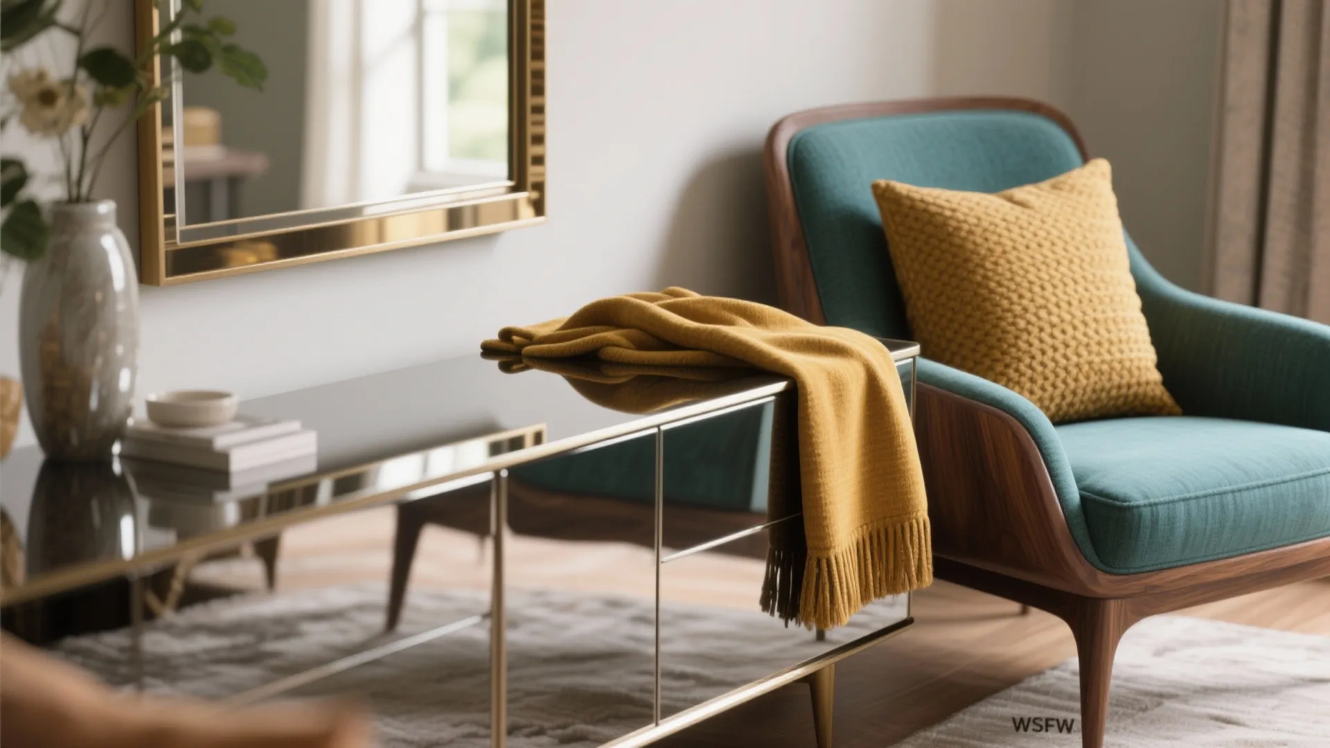 2. Light, reflective surfaces and a single statement color