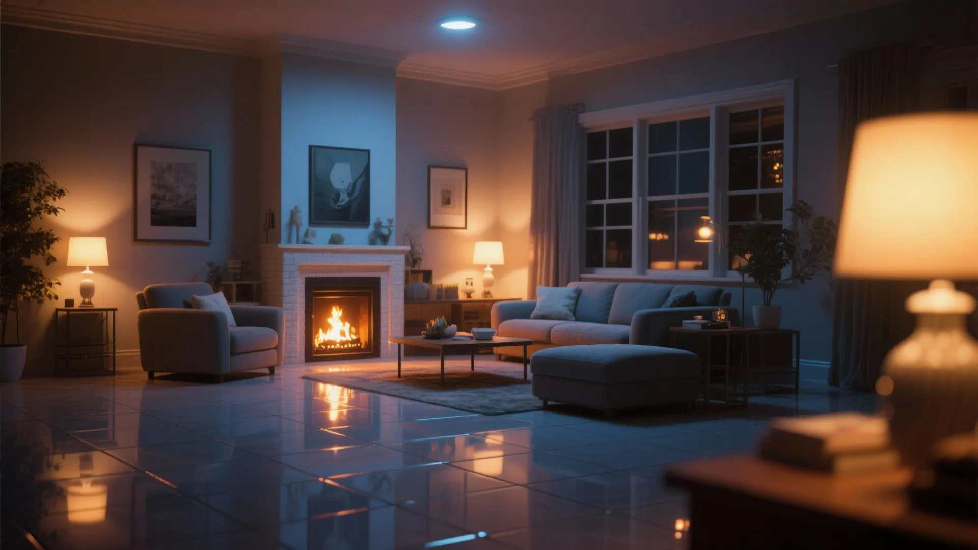 9. Reflective Accents for Evening Lighting