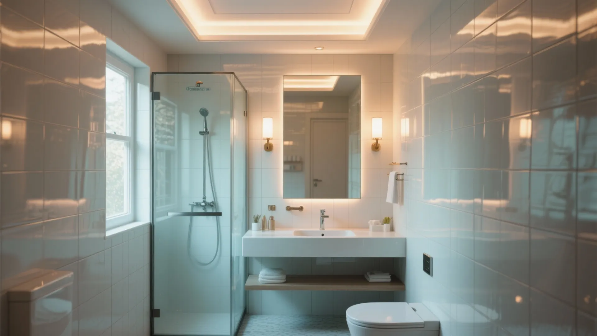 5. Light, reflective finishes and layered lighting