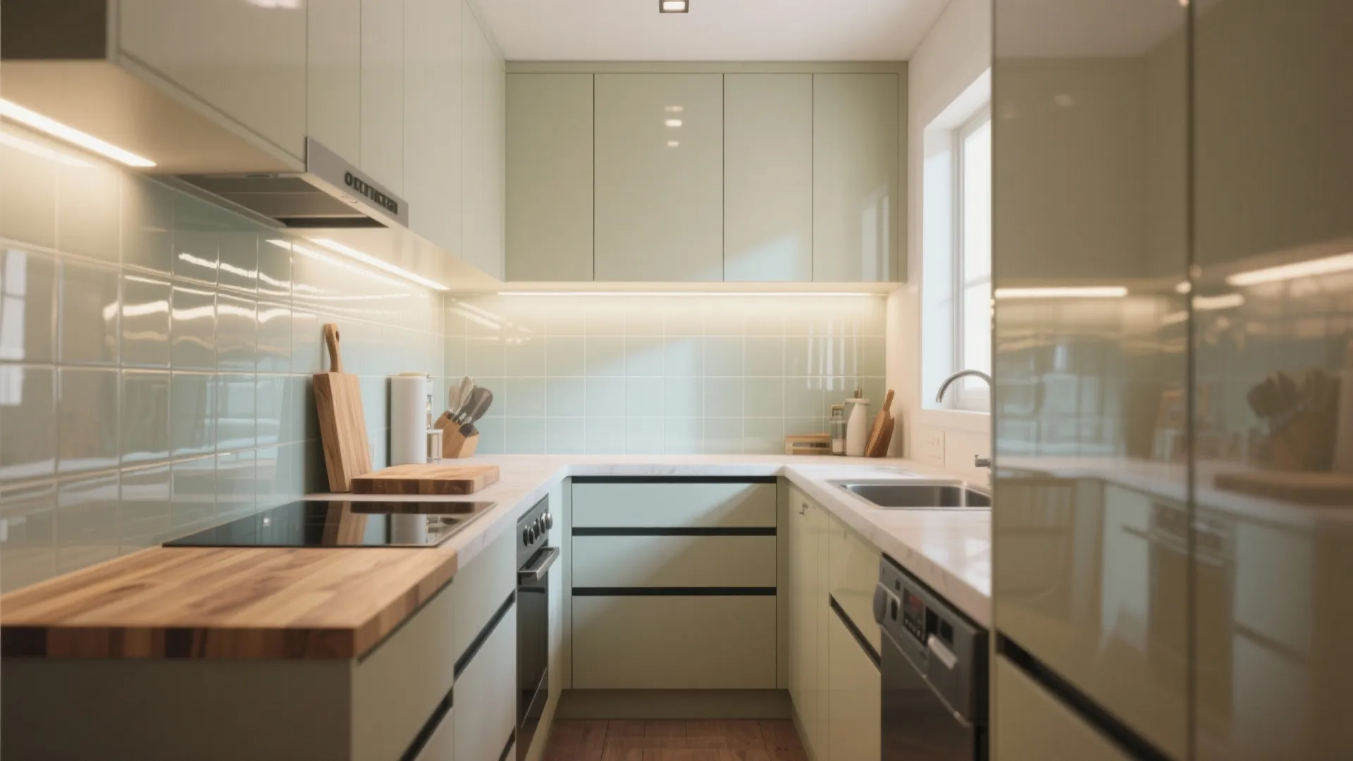 5. Light, reflective finishes and smart lighting zones