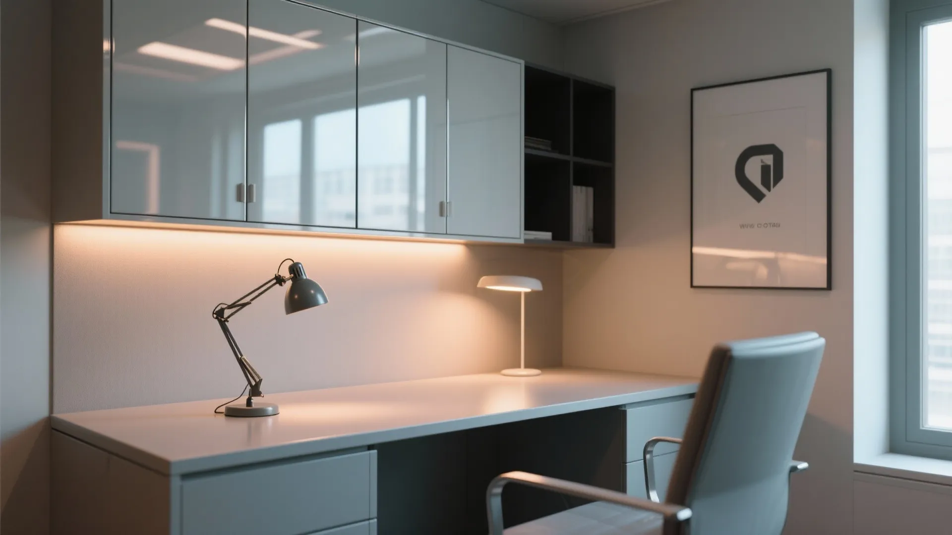 3. Light, reflective finishes and strategic lighting