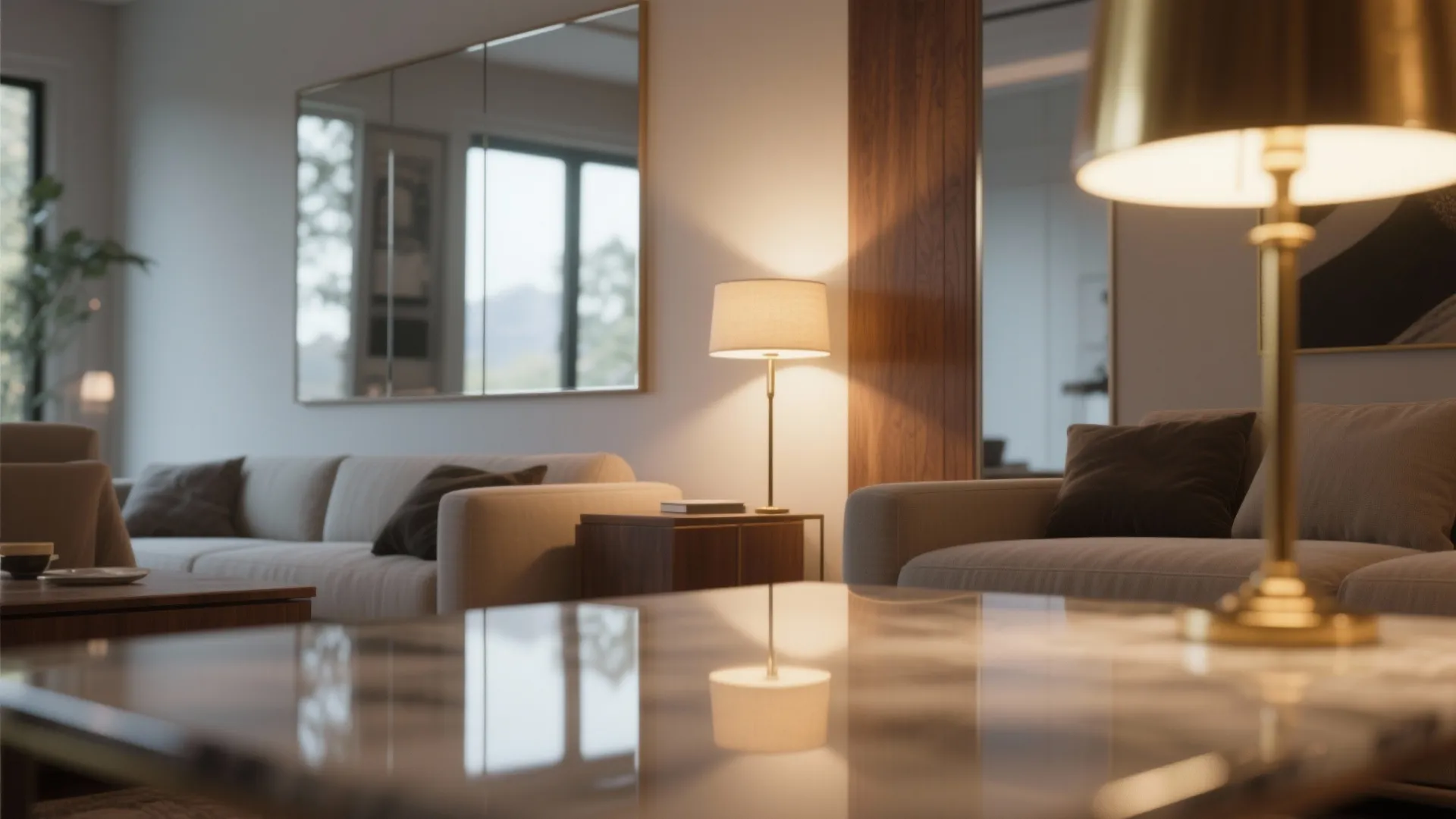 5. Opt for reflective surfaces and layered lighting
