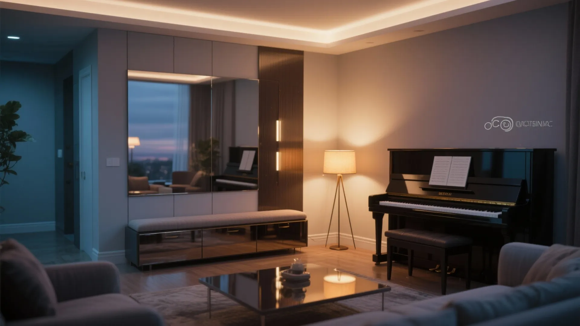 3. Reflective backgrounds and layered lighting