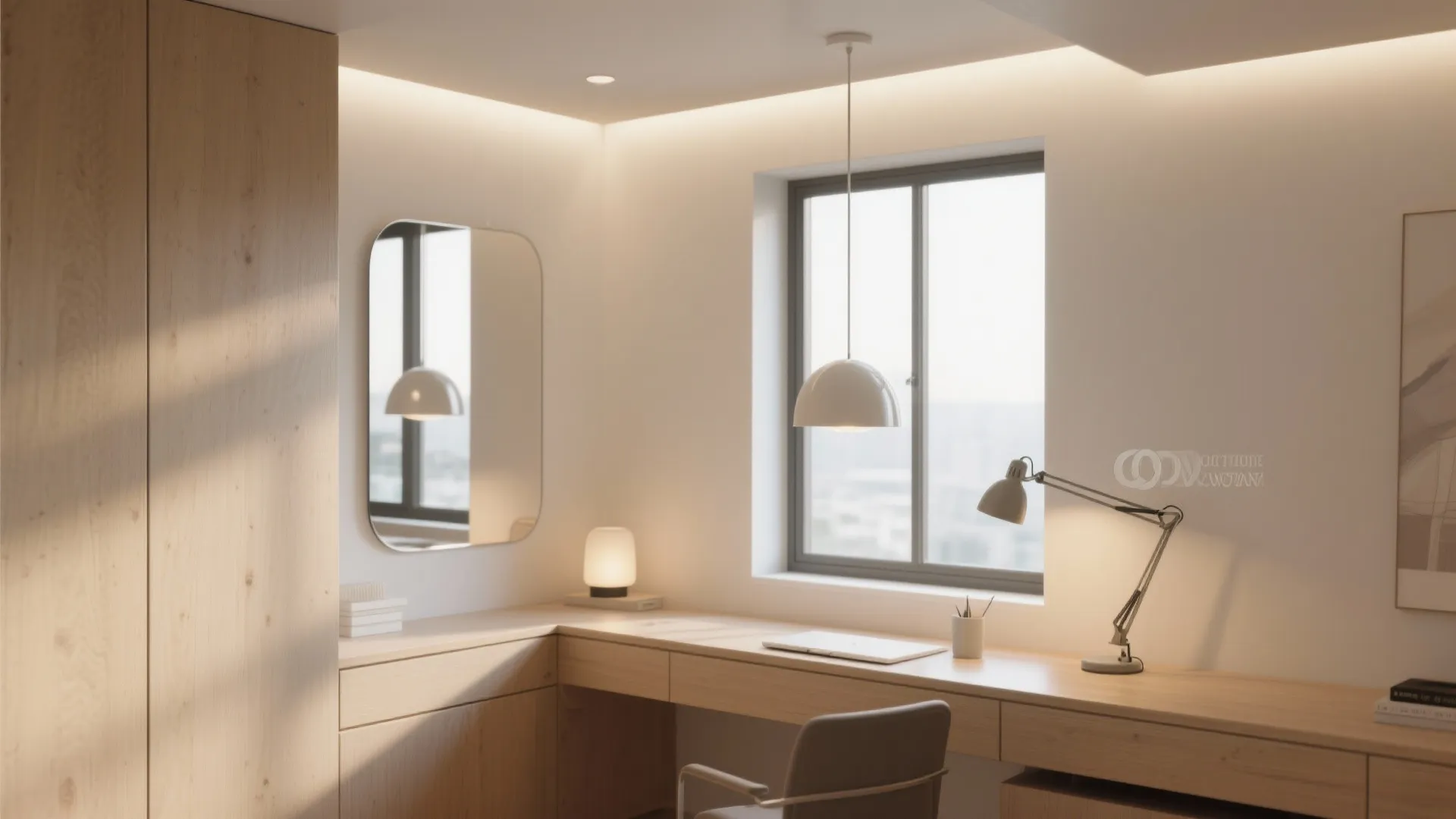 4. Light, reflective finishes and smart lighting