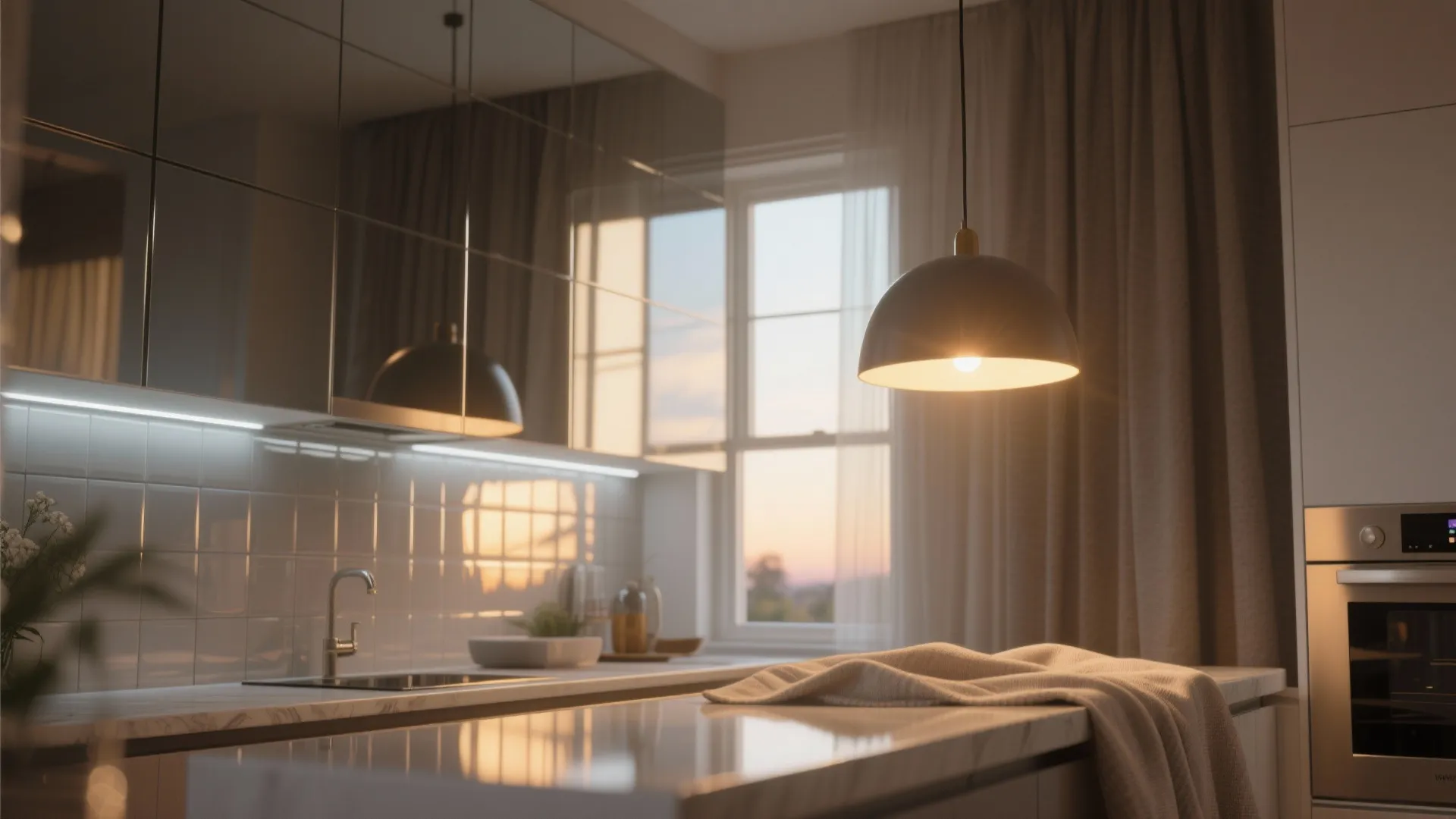 4. Use reflective surfaces and layered lighting