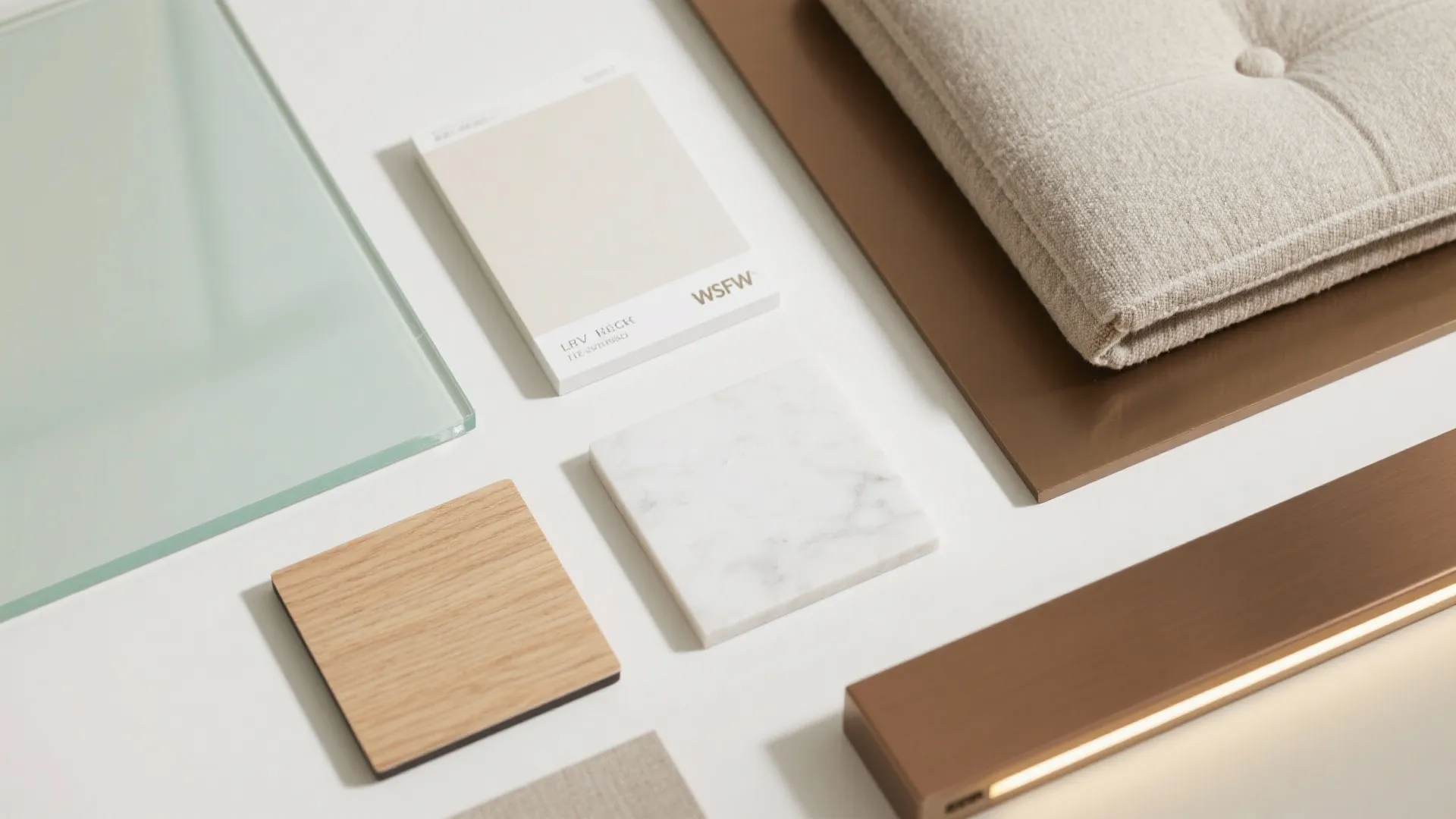 Glass backsplash and light-reflective finishes in the open kitchen