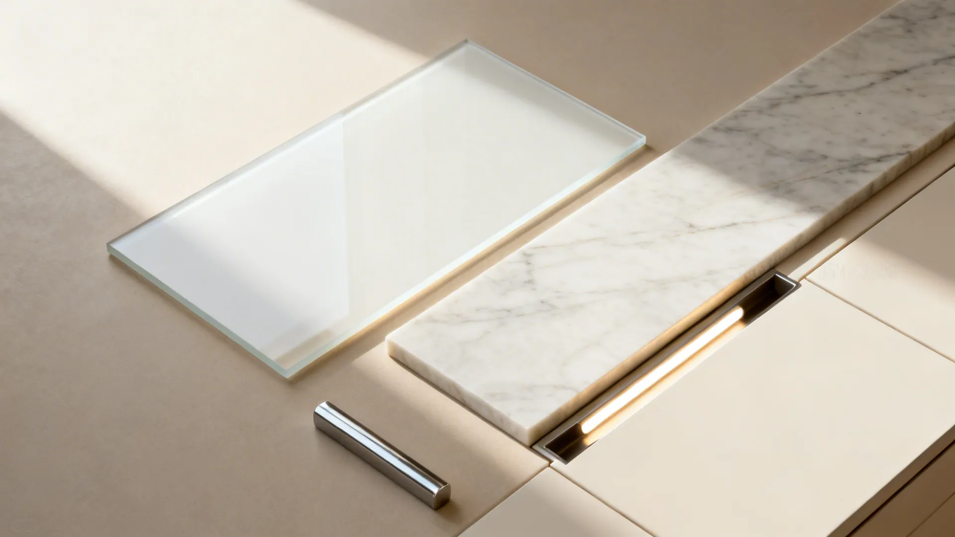 Reflective surfaces and a glass backsplash