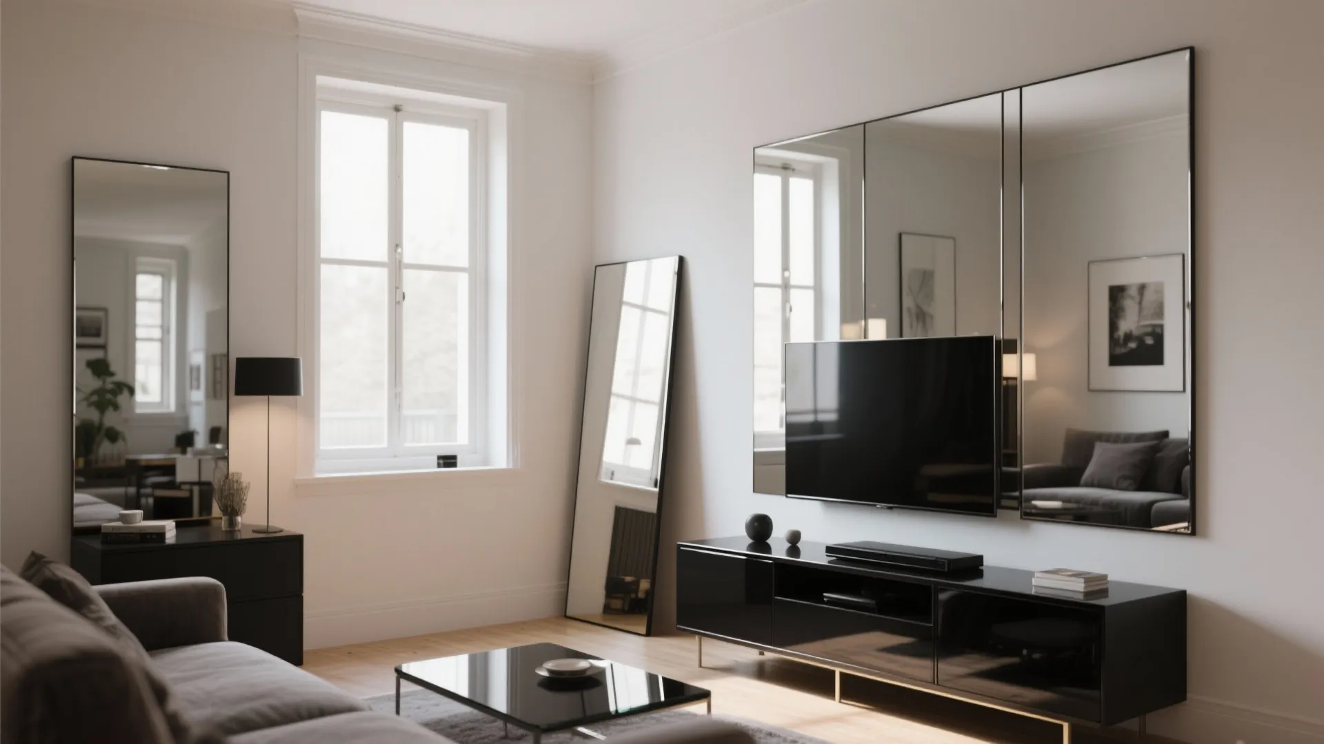 3. Use reflective surfaces to expand the space