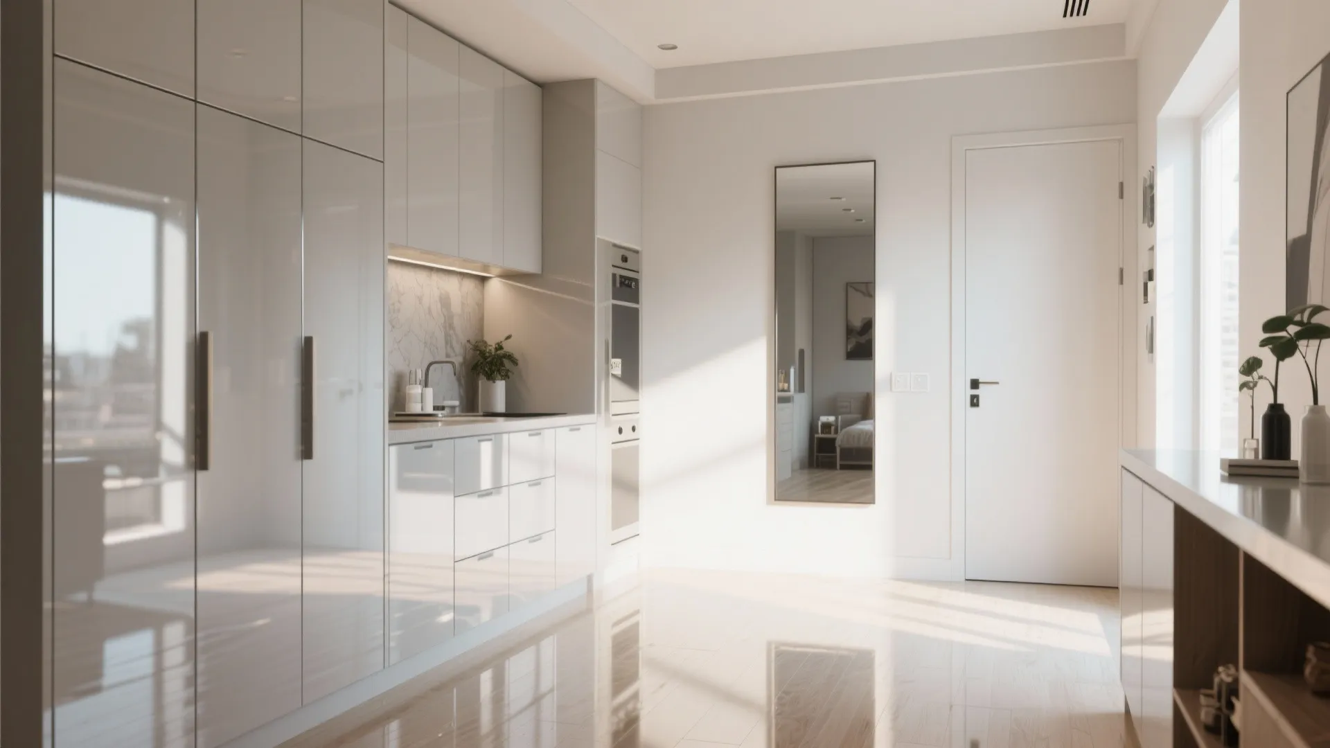 4. Light, reflective surfaces to amplify daylight