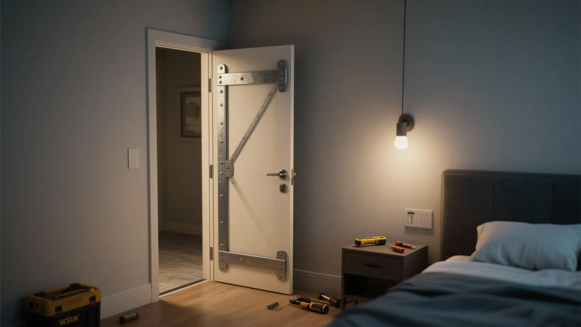 2. Reinforced hollow-core door with extra locking points