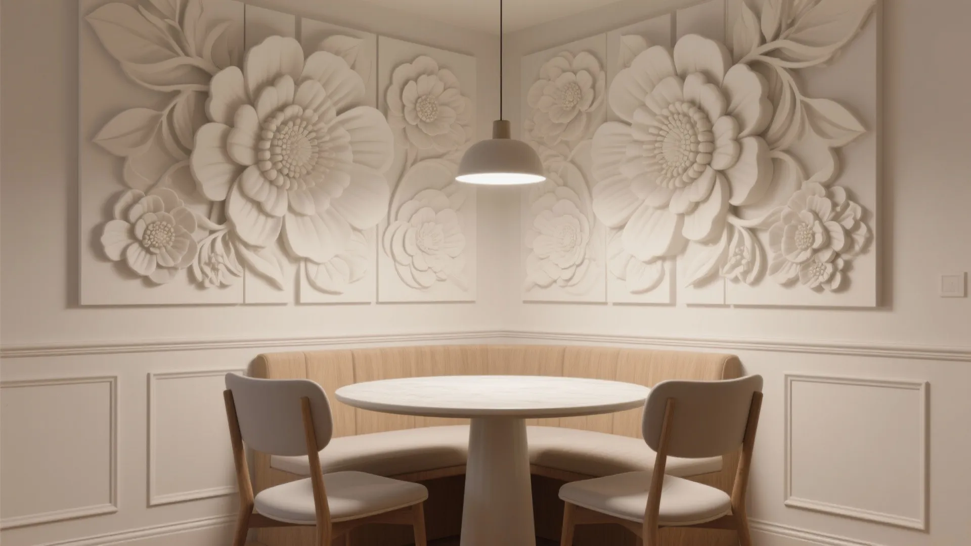 3D Floral Wall Relief Panels