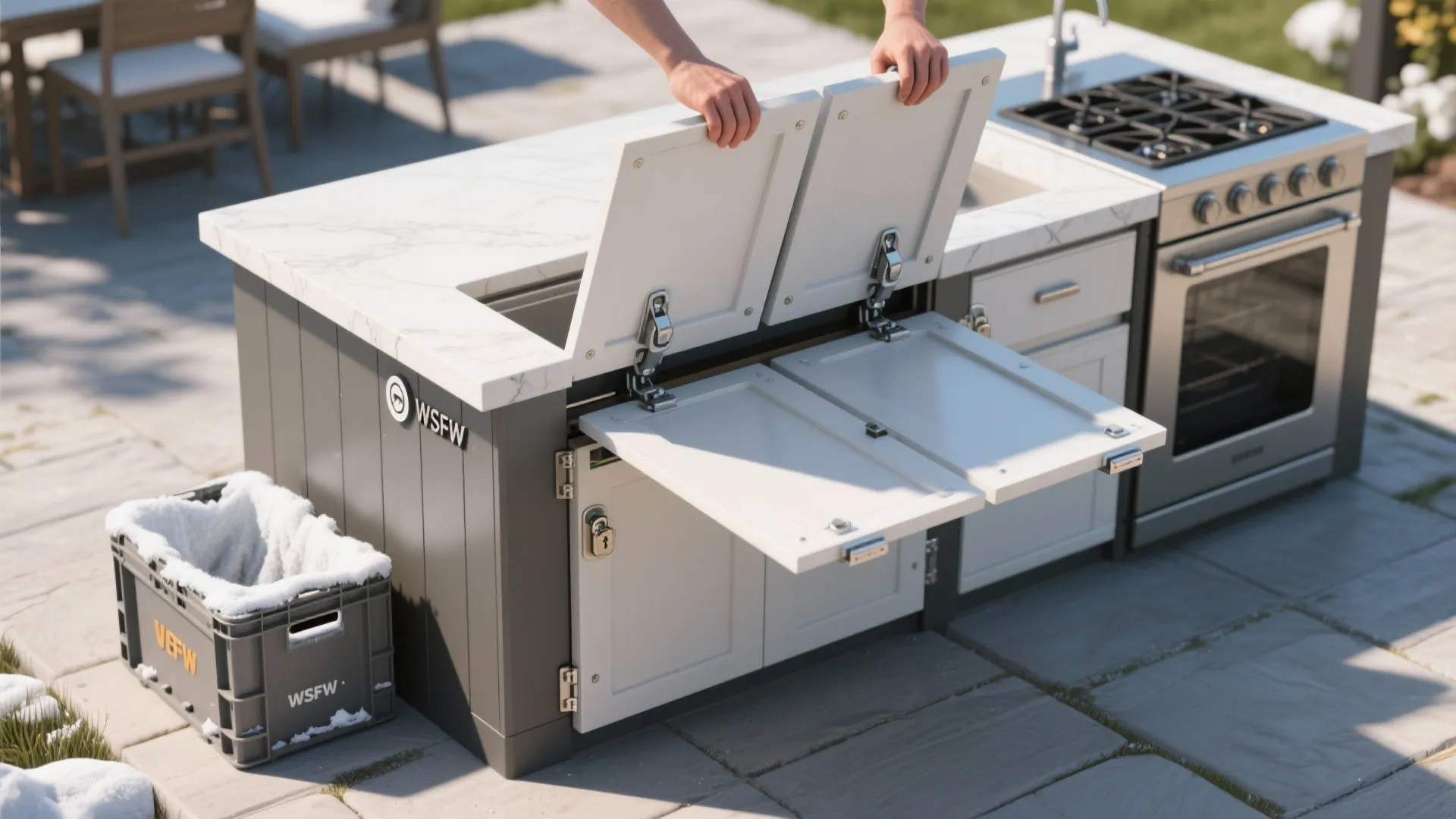 2. Removable Front Panels for Seasonal Access