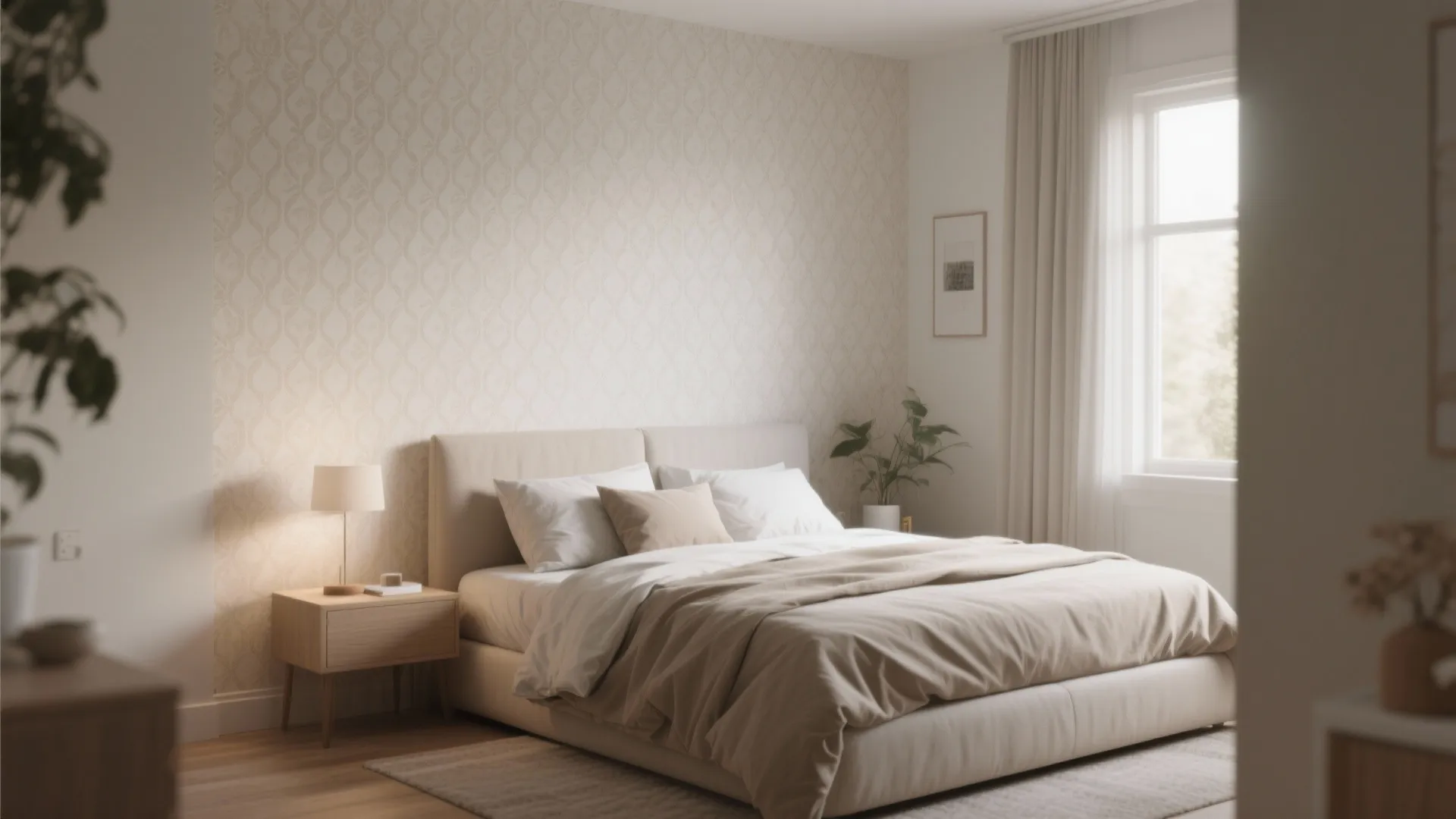 Accent Wall with Removable Wallpaper