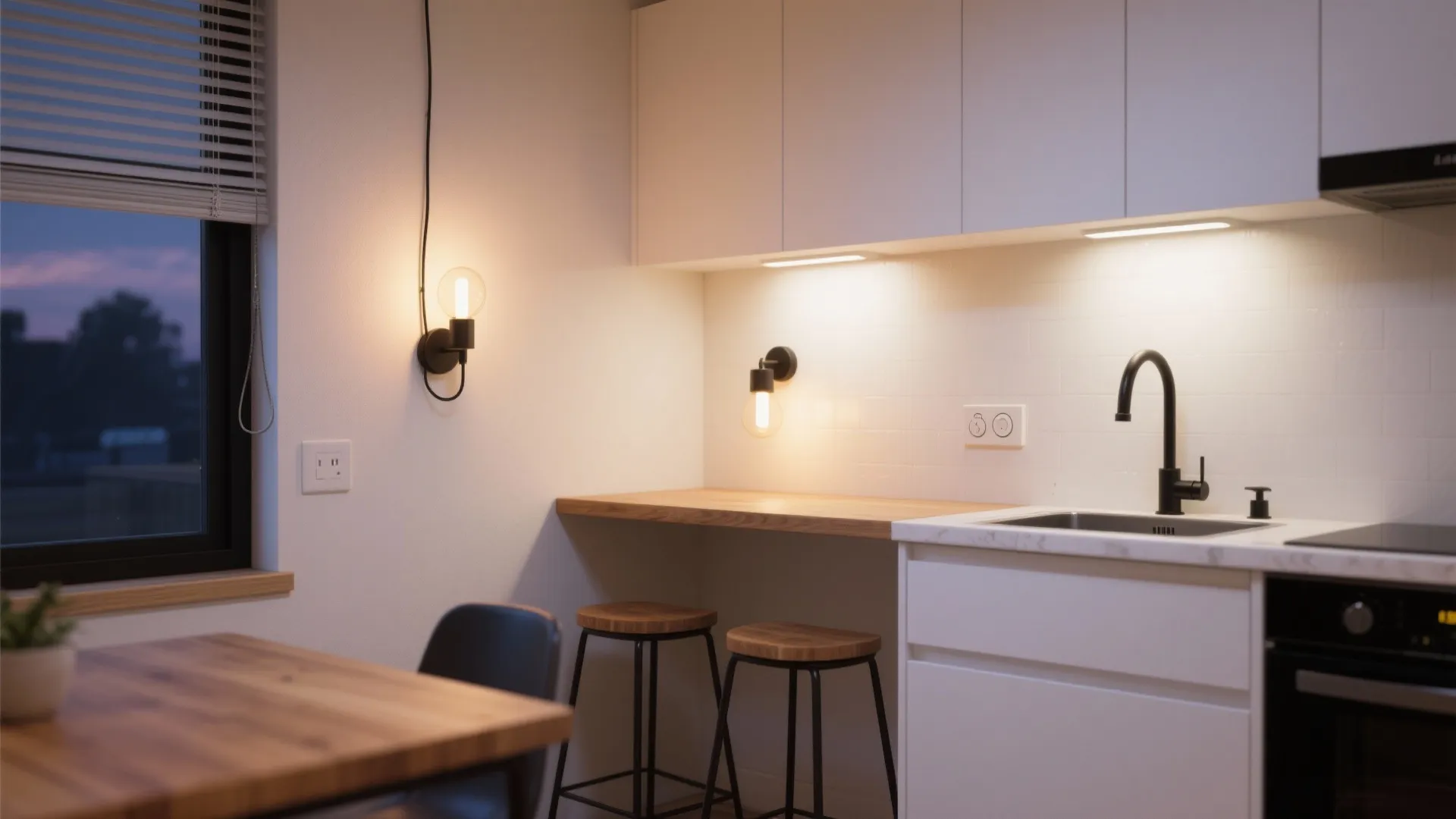 Layered lighting with dimmable side mounts